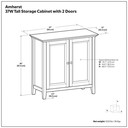 Hickory Brown | Amherst Medium Storage Cabinet with 2 Doors