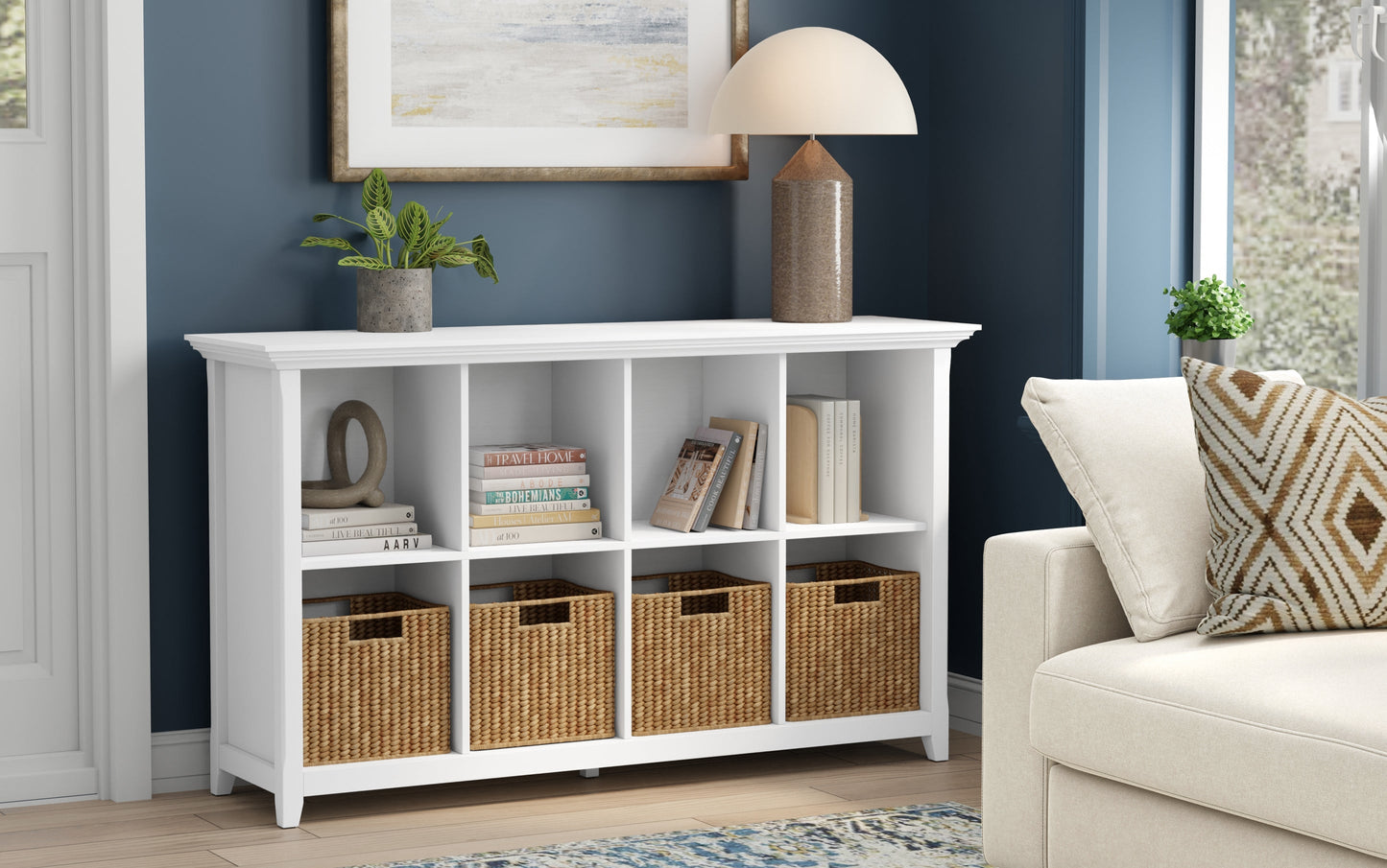 White | Amherst 8 Cube Storage Sofa Table