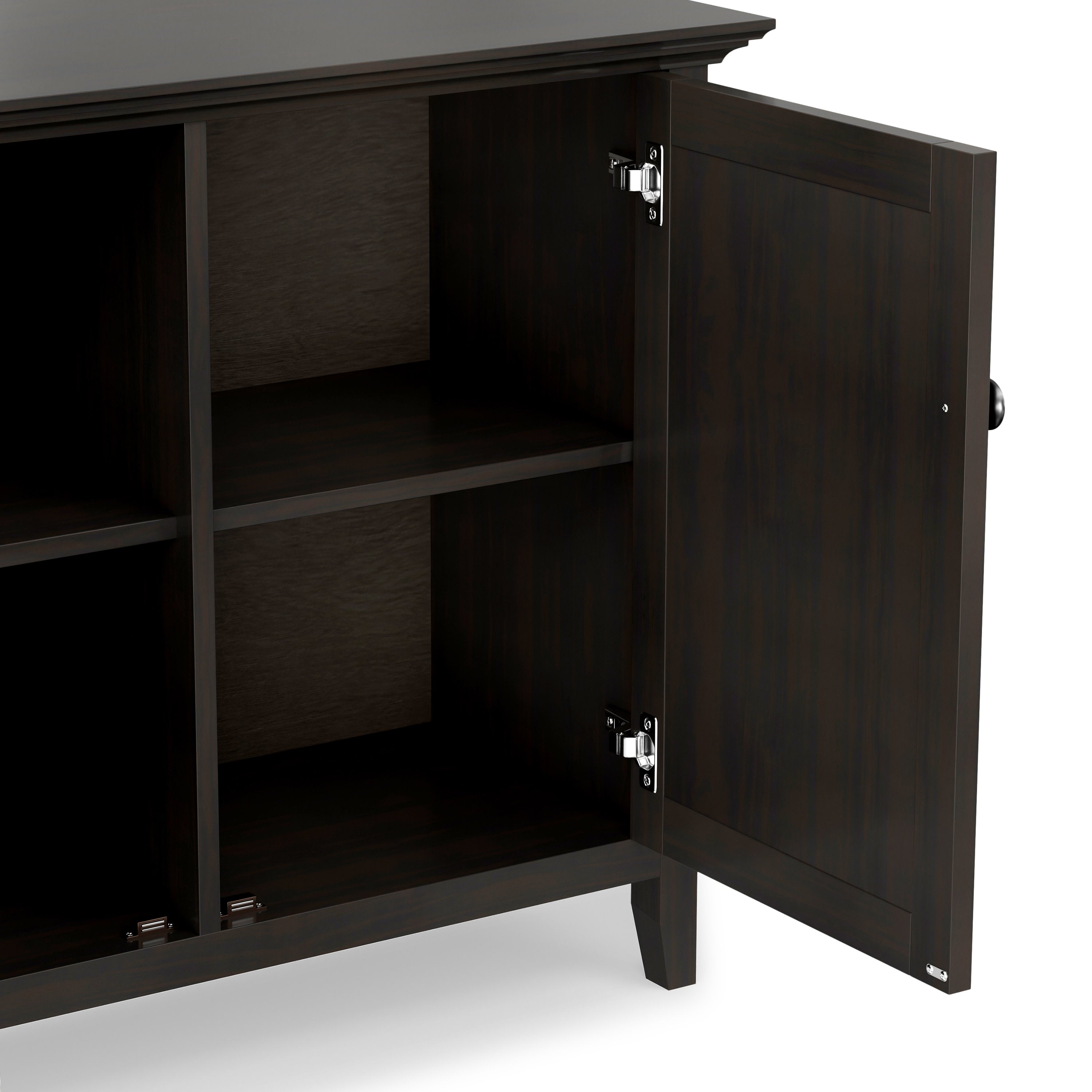Hardwood Storage Cabinet | Amherst 3 Door Cabinet – Simpli Home