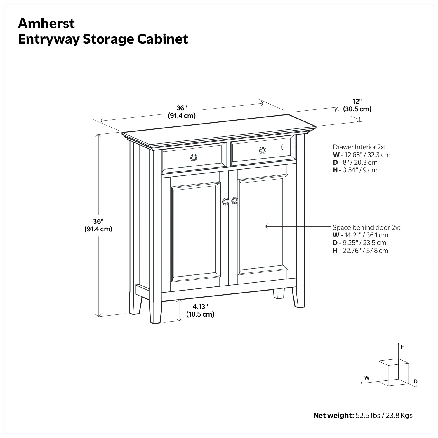 Black | Amherst Entryway Storage Cabinet