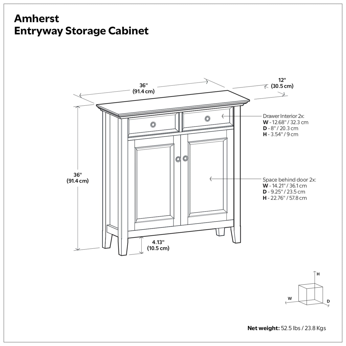 Hickory Brown | Amherst Entryway Storage Cabinet