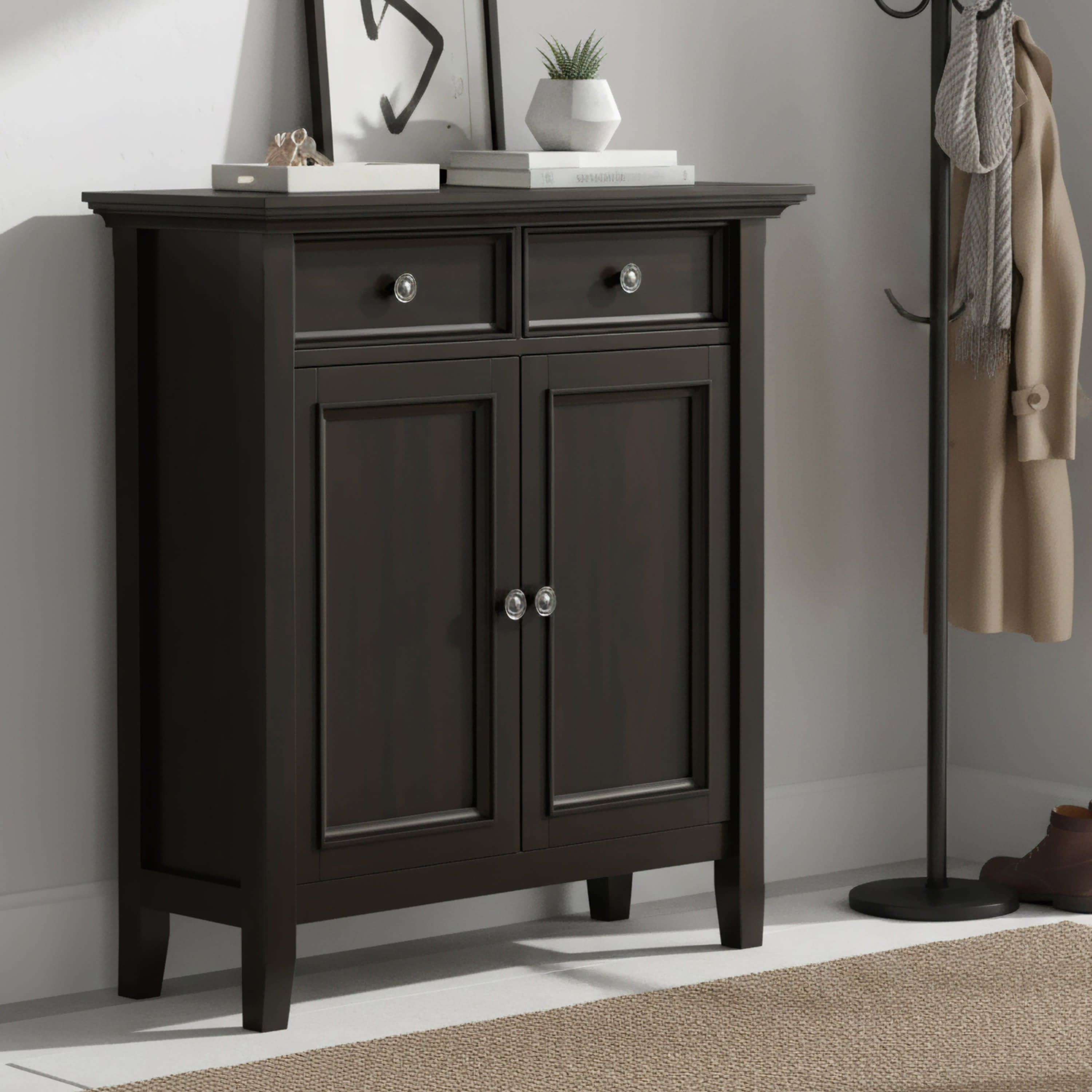 Solid Wood Entryway Cabinet | Amherst Storage Cabinet – Simpli Home