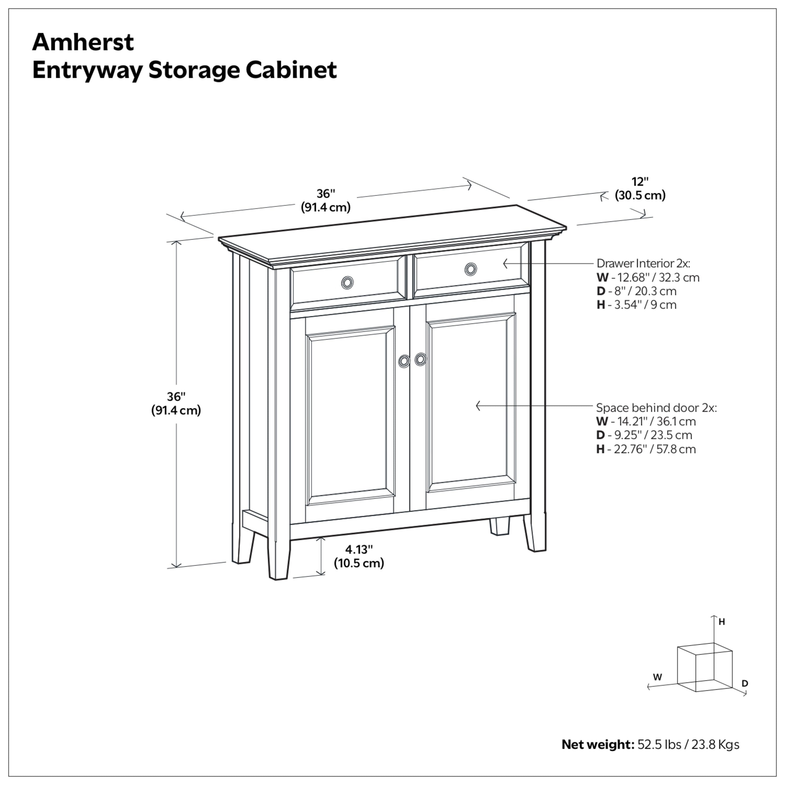 Rustic Natural Aged Brown | Amherst Entryway Storage Cabinet