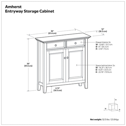 Rustic Natural Aged Brown | Amherst Entryway Storage Cabinet