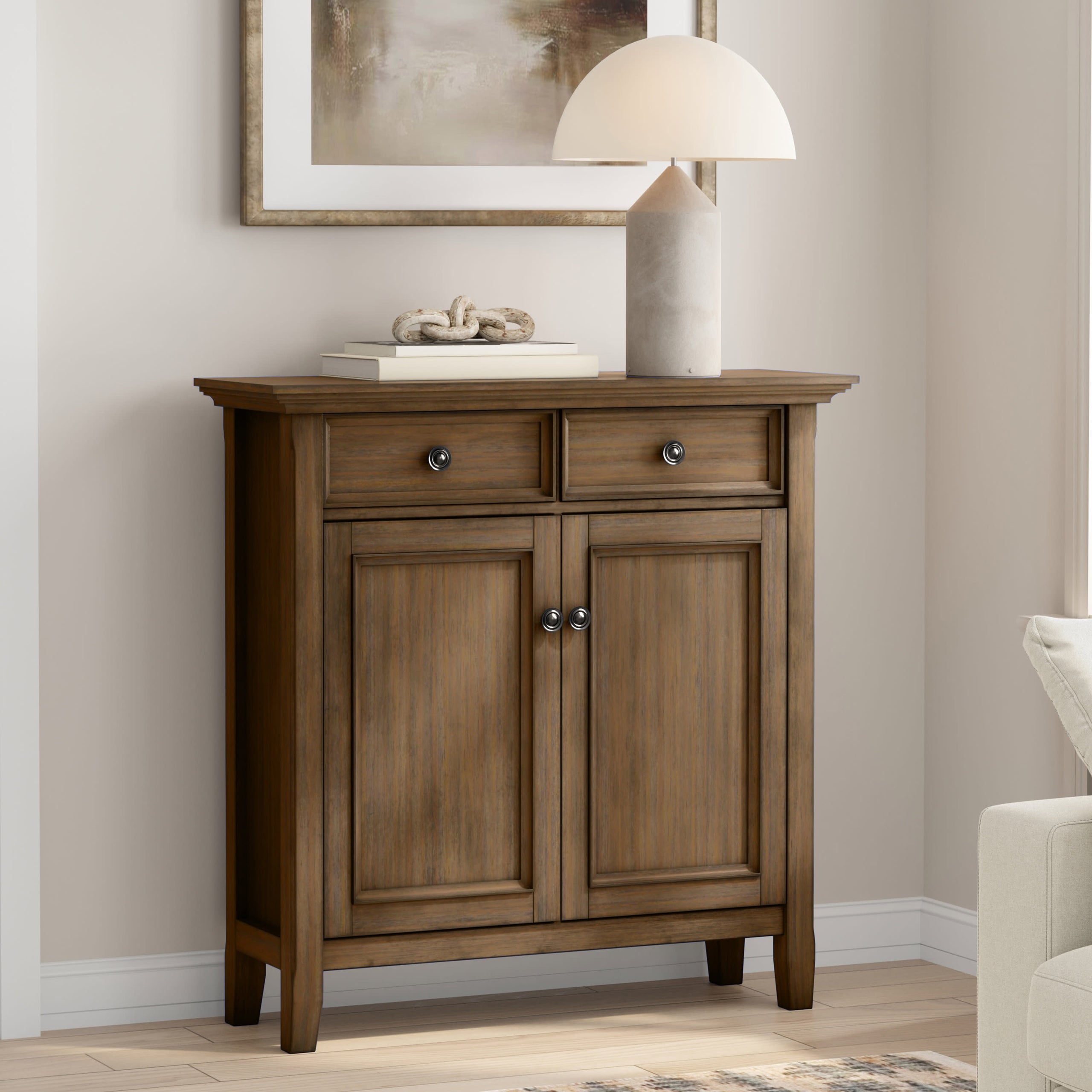 Rustic Natural Aged Brown | Amherst Entryway Storage Cabinet