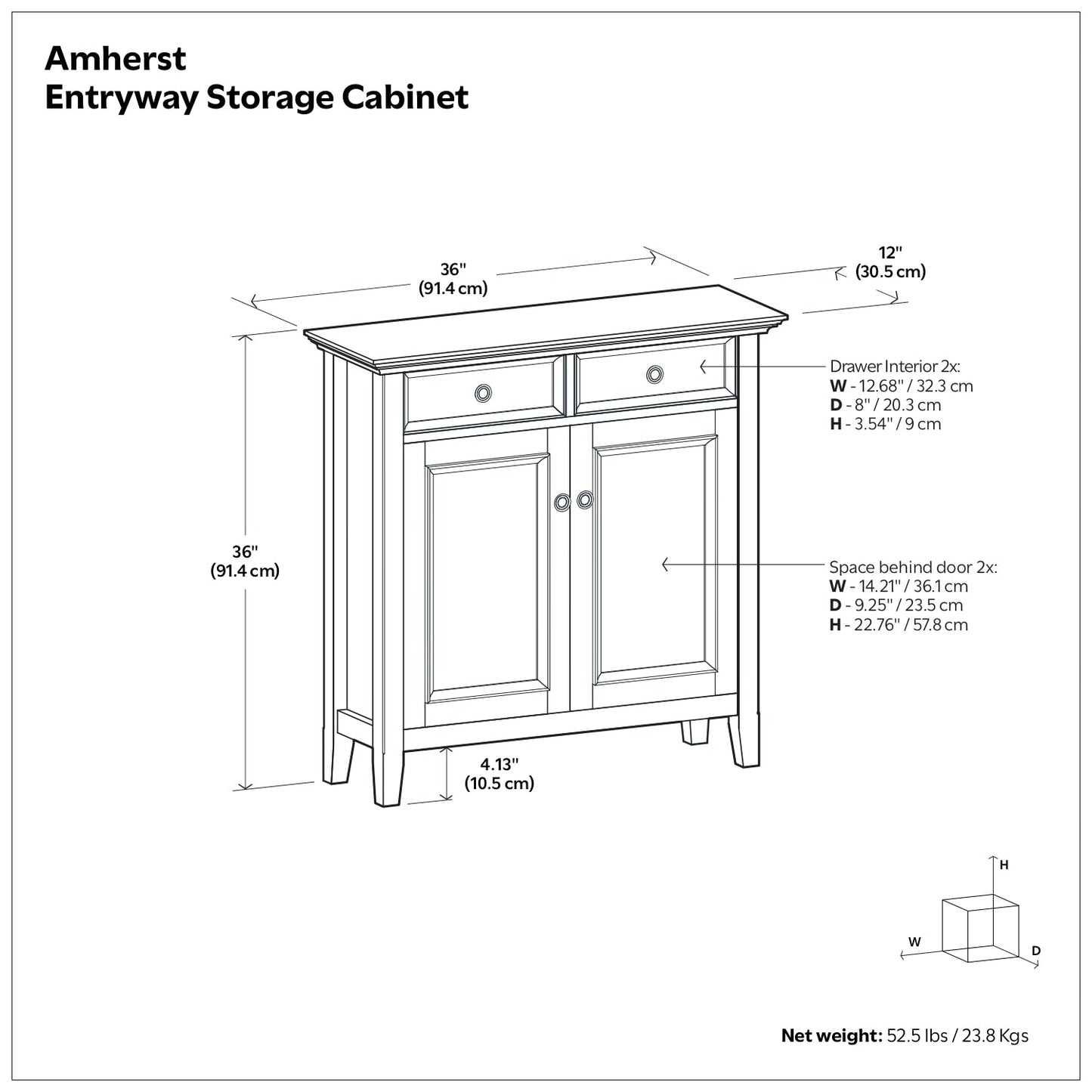 White | Amherst Entryway Storage Cabinet