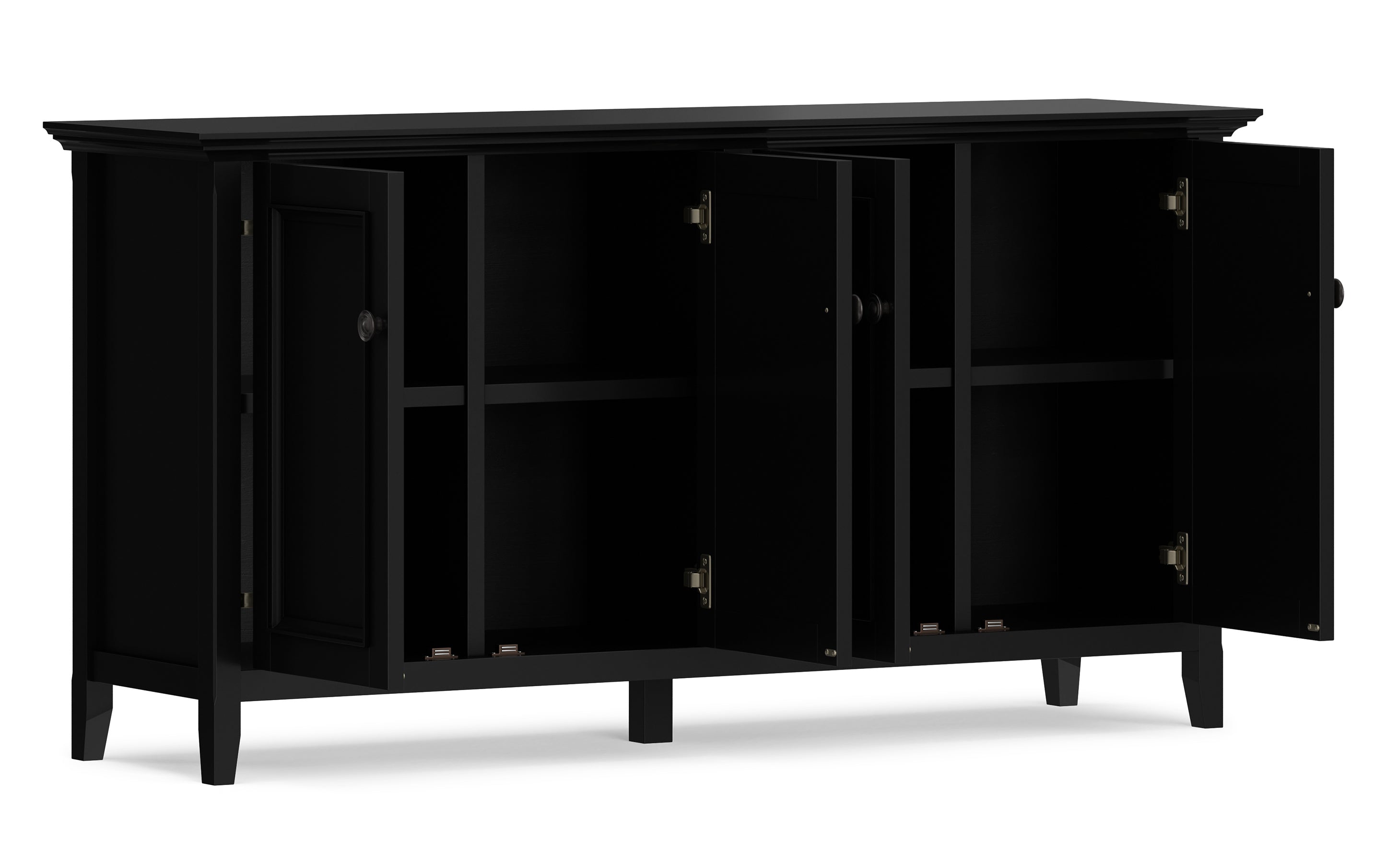 Hardwood Storage Cabinet | Amherst 4 Door Cabinet – Simpli Home