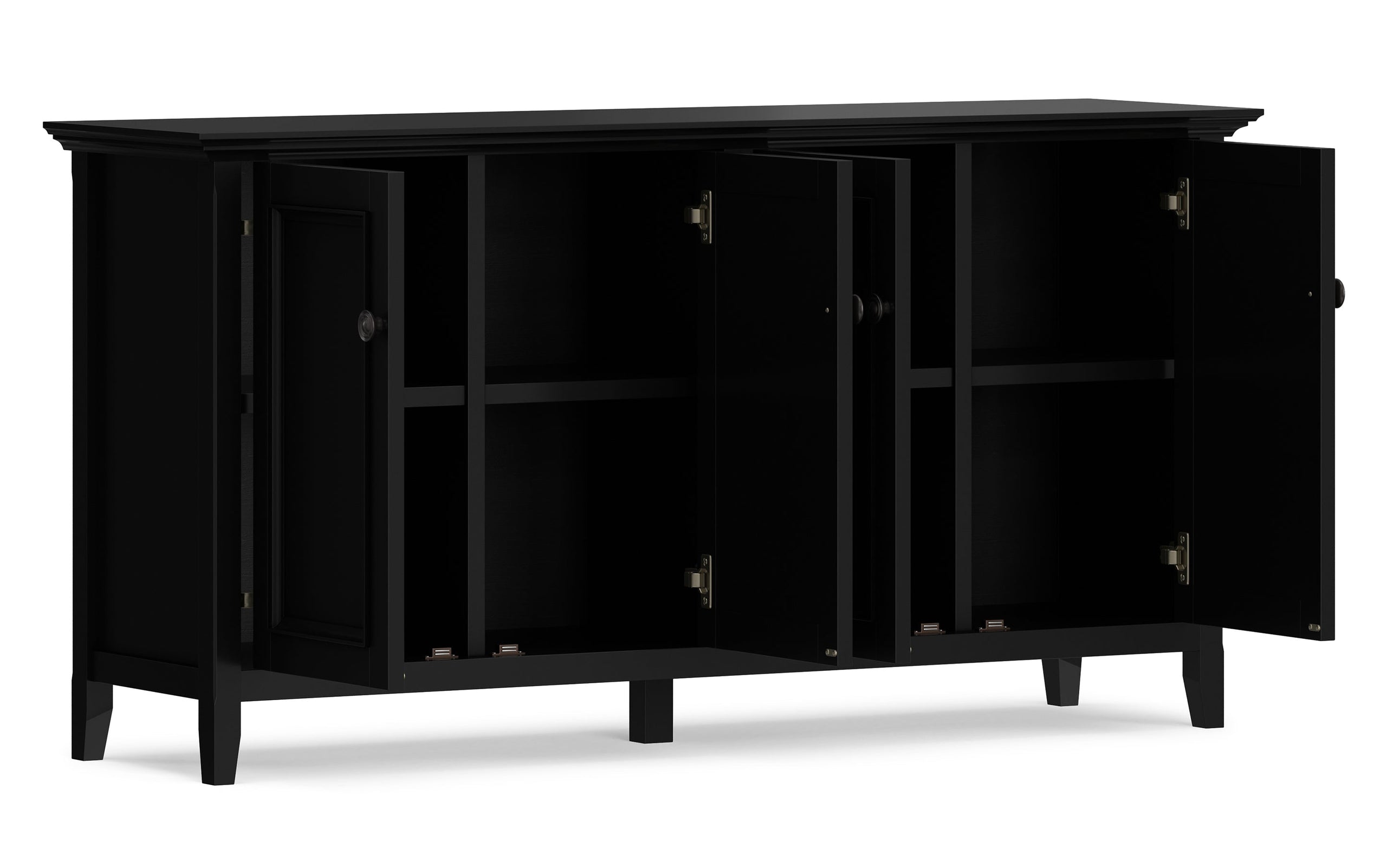Black | Amherst Wide 4 Door Storage Cabinet