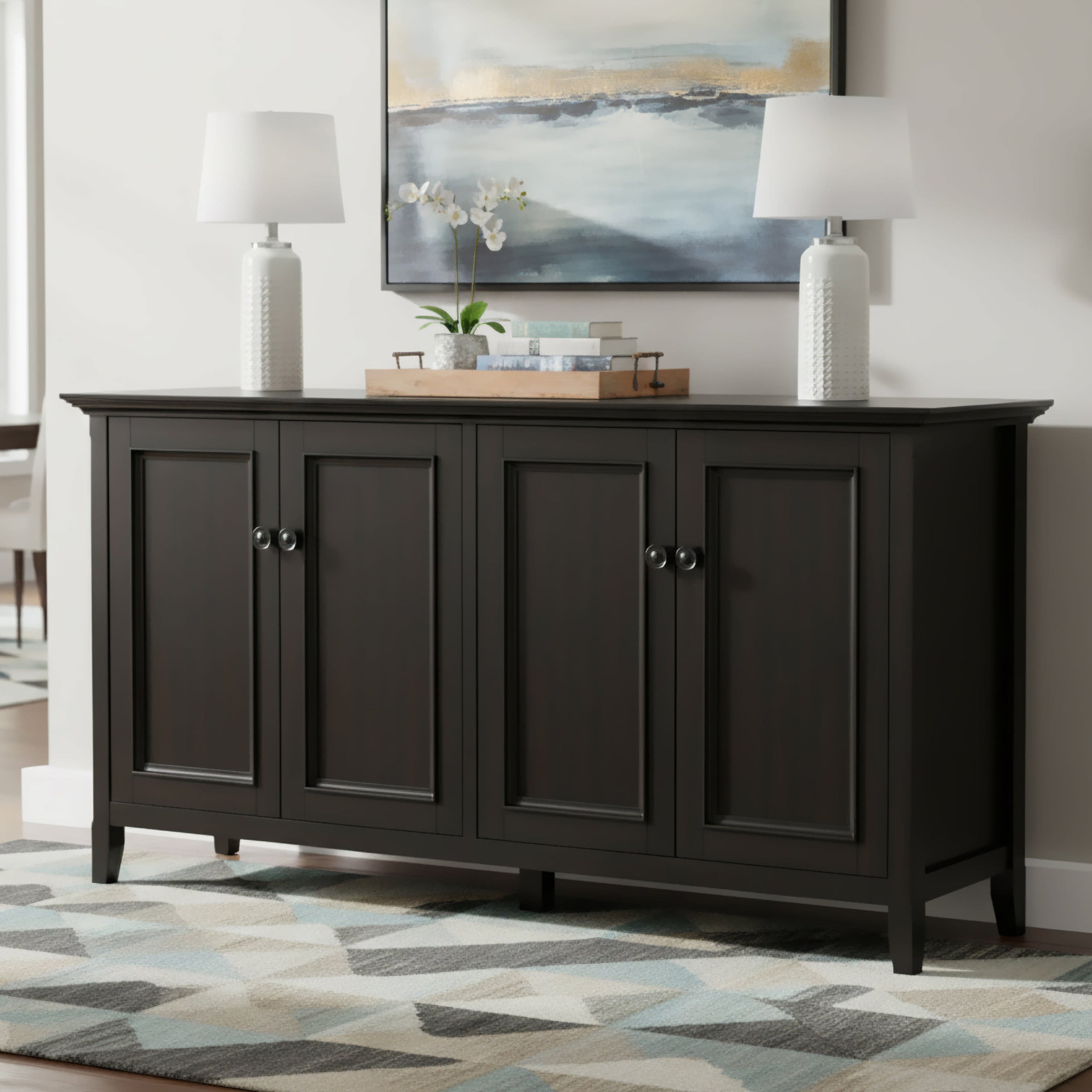 Hickory Brown | Amherst Wide 4 Door Storage Cabinet