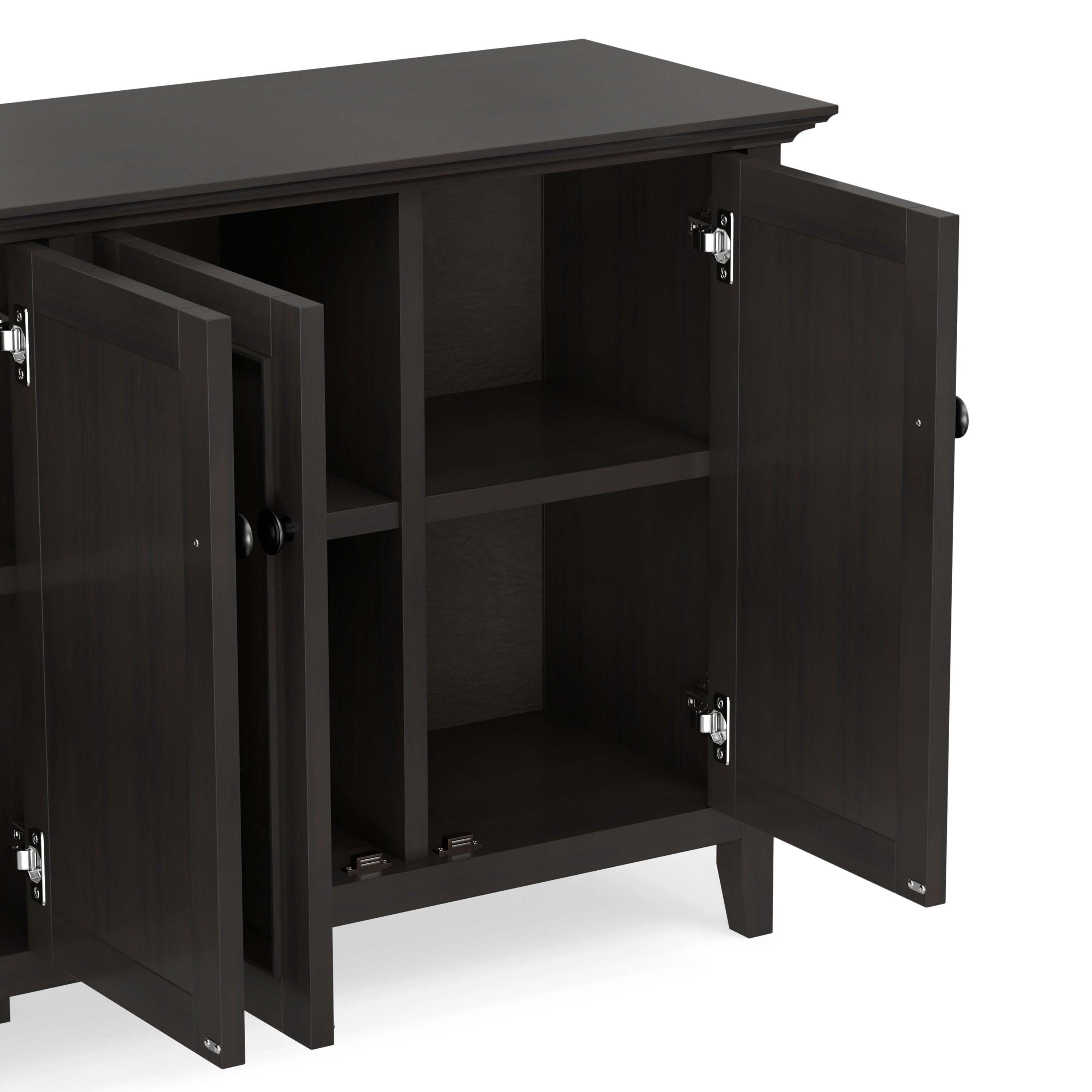 Hardwood Storage Cabinet | Amherst 4 Door Cabinet – Simpli Home
