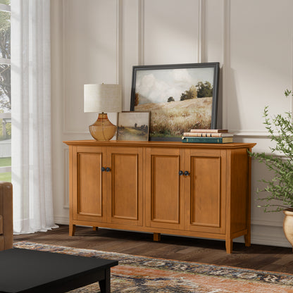 Light Golden Brown | Amherst Wide 4 Door Storage Cabinet