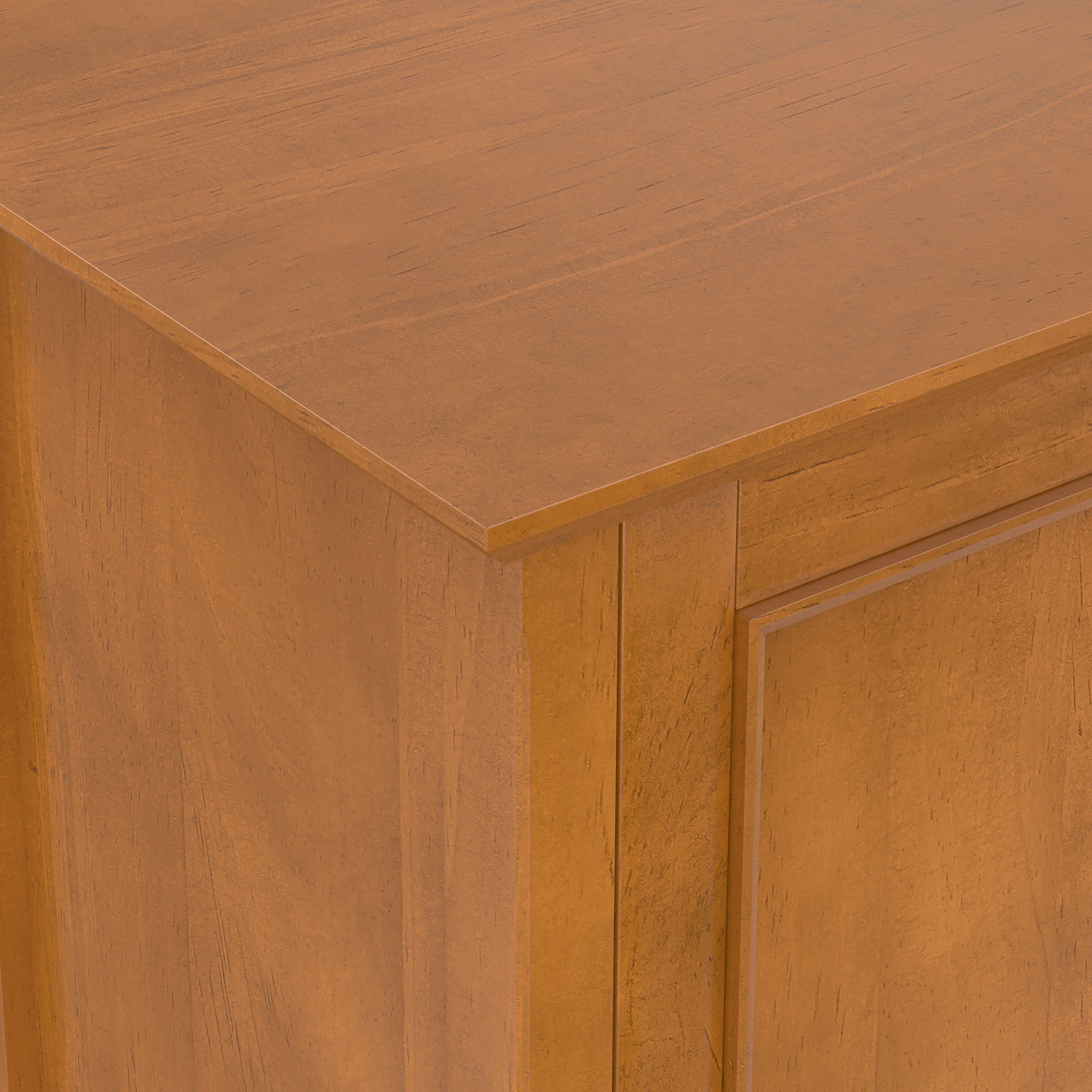 Light Golden Brown | Amherst Wide 4 Door Storage Cabinet