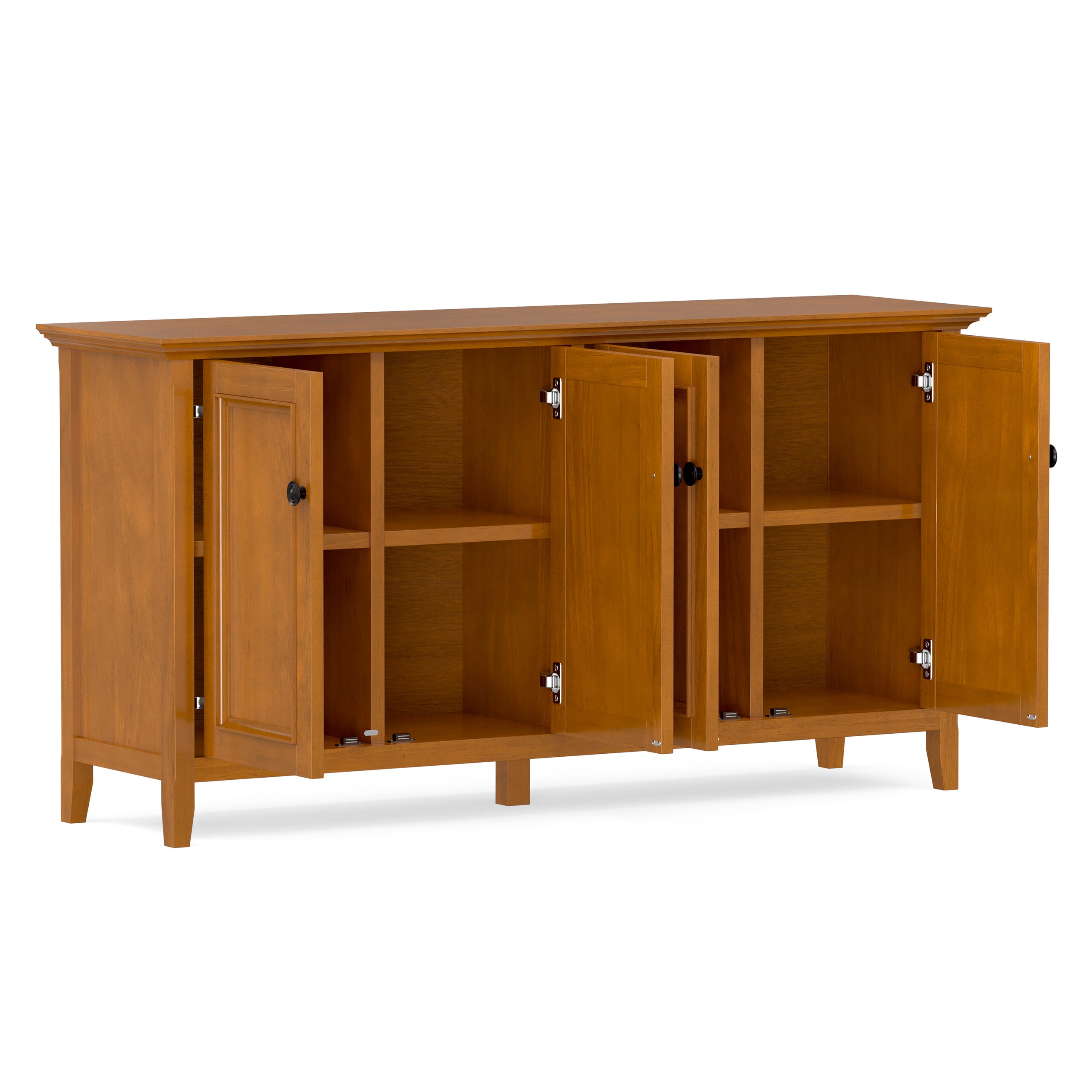 Light Golden Brown | Amherst Wide 4 Door Storage Cabinet