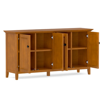 Light Golden Brown | Amherst Wide 4 Door Storage Cabinet