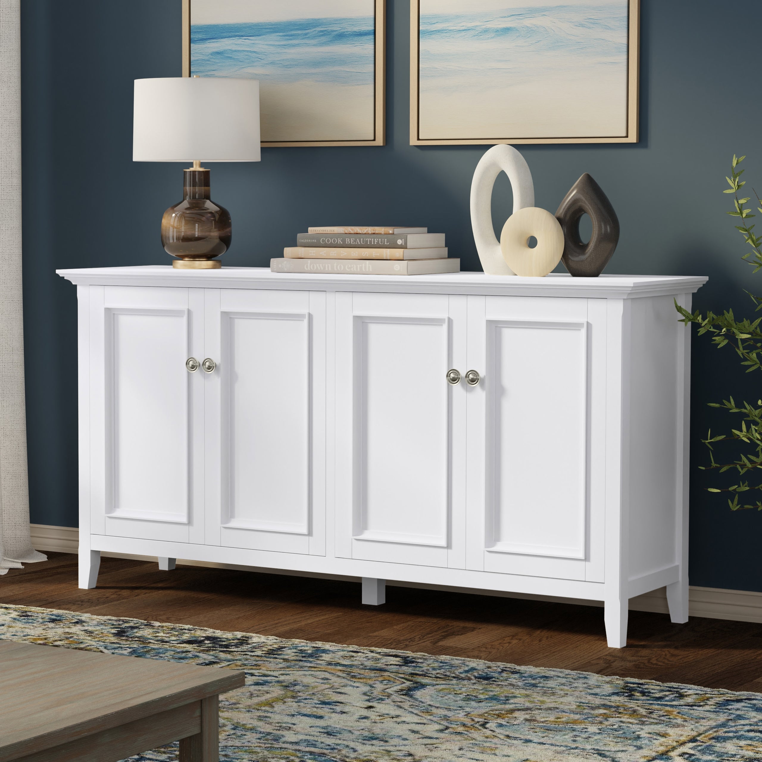 White | Amherst Wide 4 Door Storage Cabinet