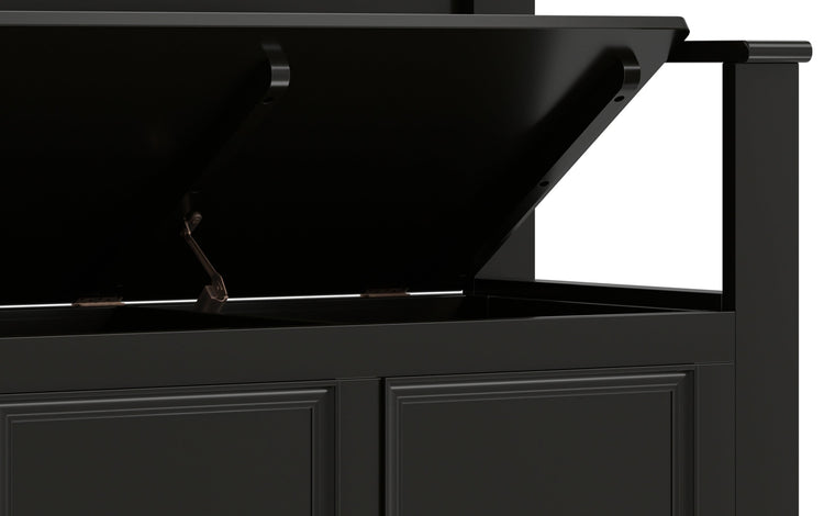 Black | Amherst Small Entryway Storage Bench