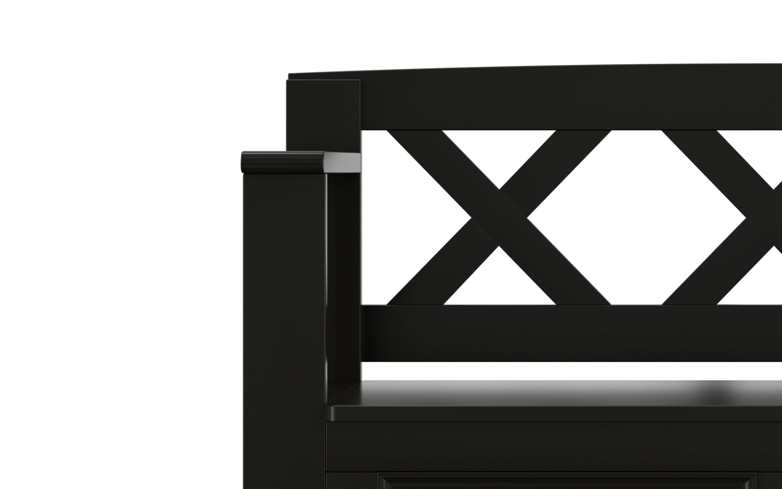 Black | Amherst Small Entryway Storage Bench