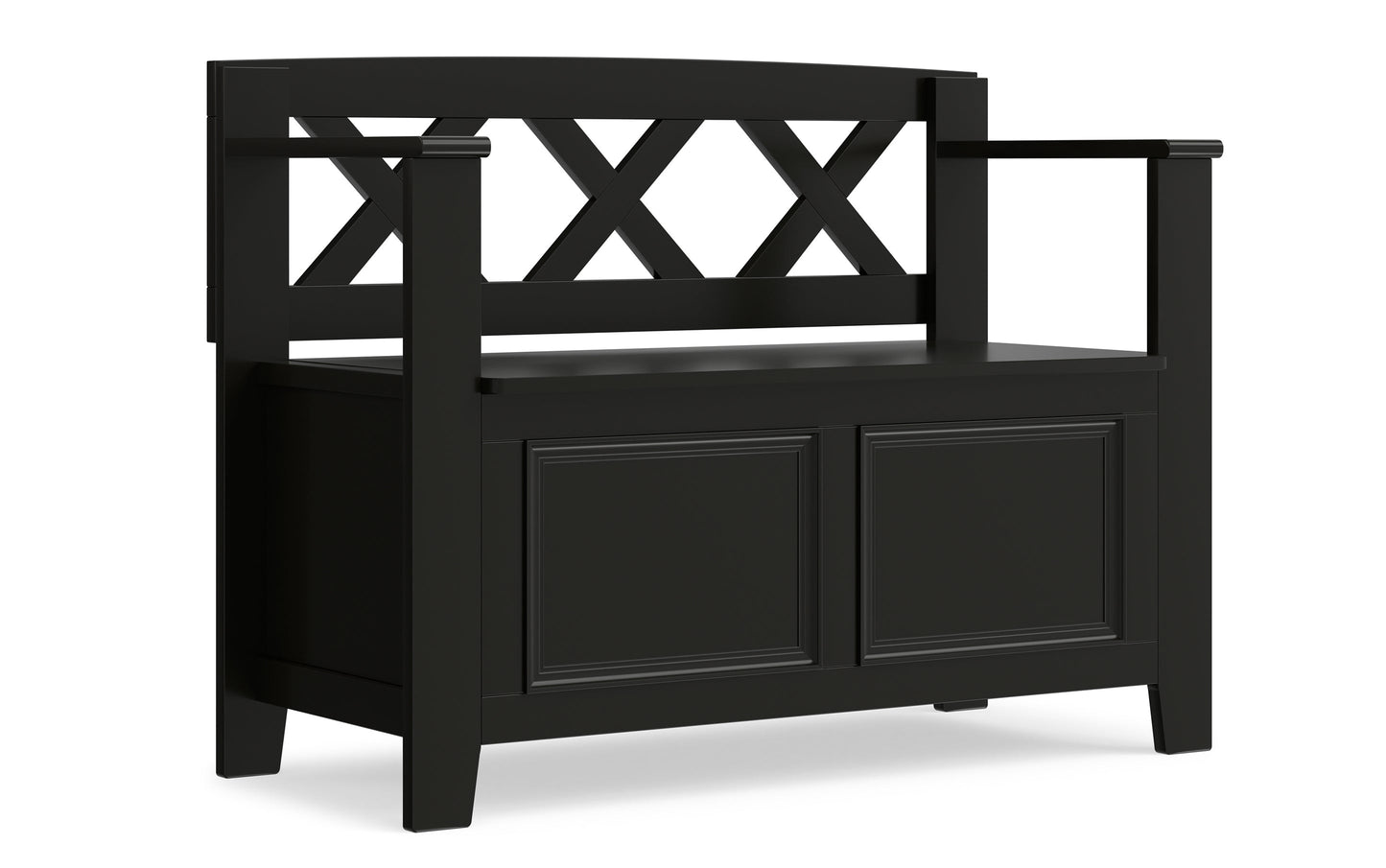 Black | Amherst Small Entryway Storage Bench