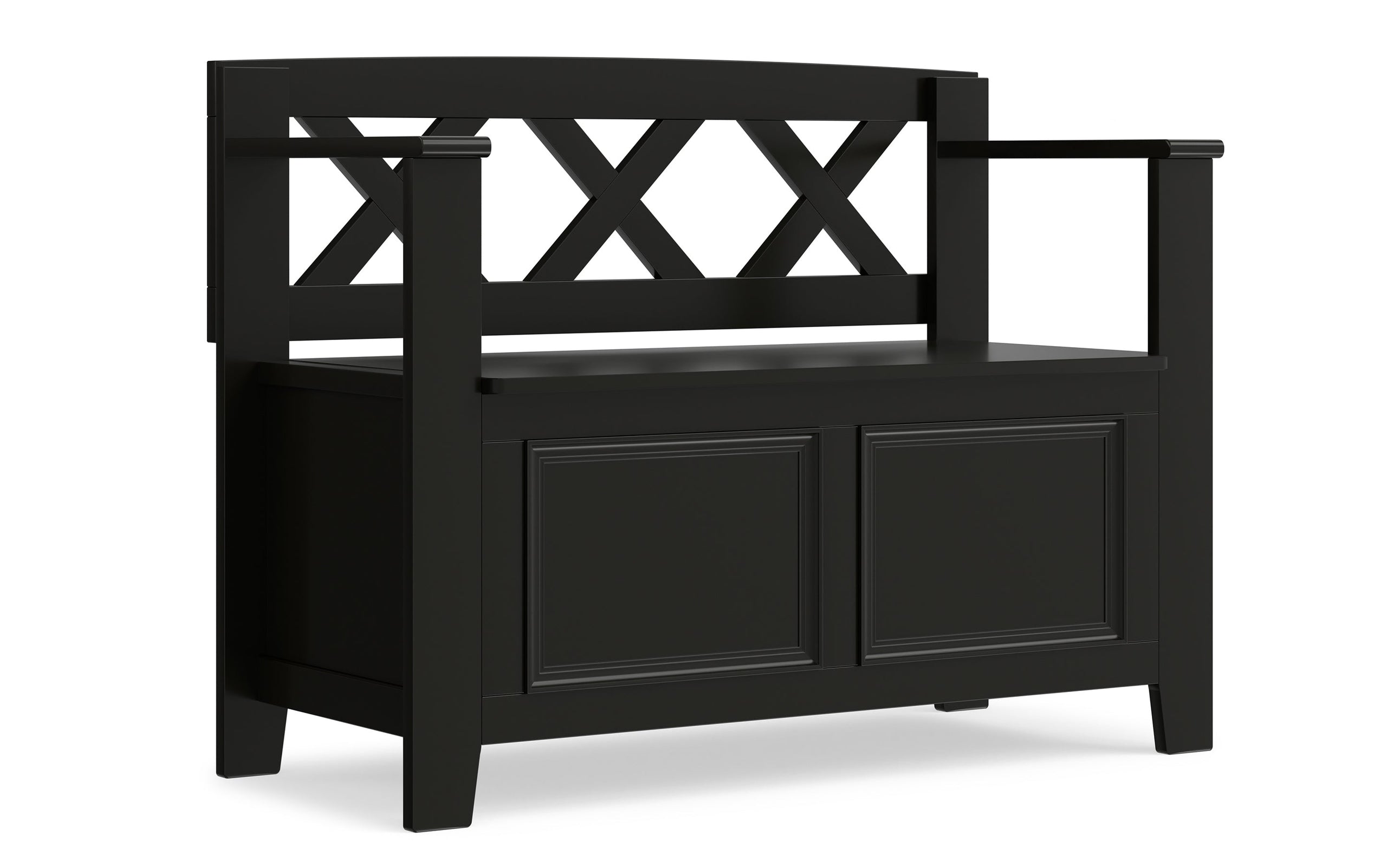 Black | Amherst Small Entryway Storage Bench