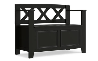 Black | Amherst Small Entryway Storage Bench