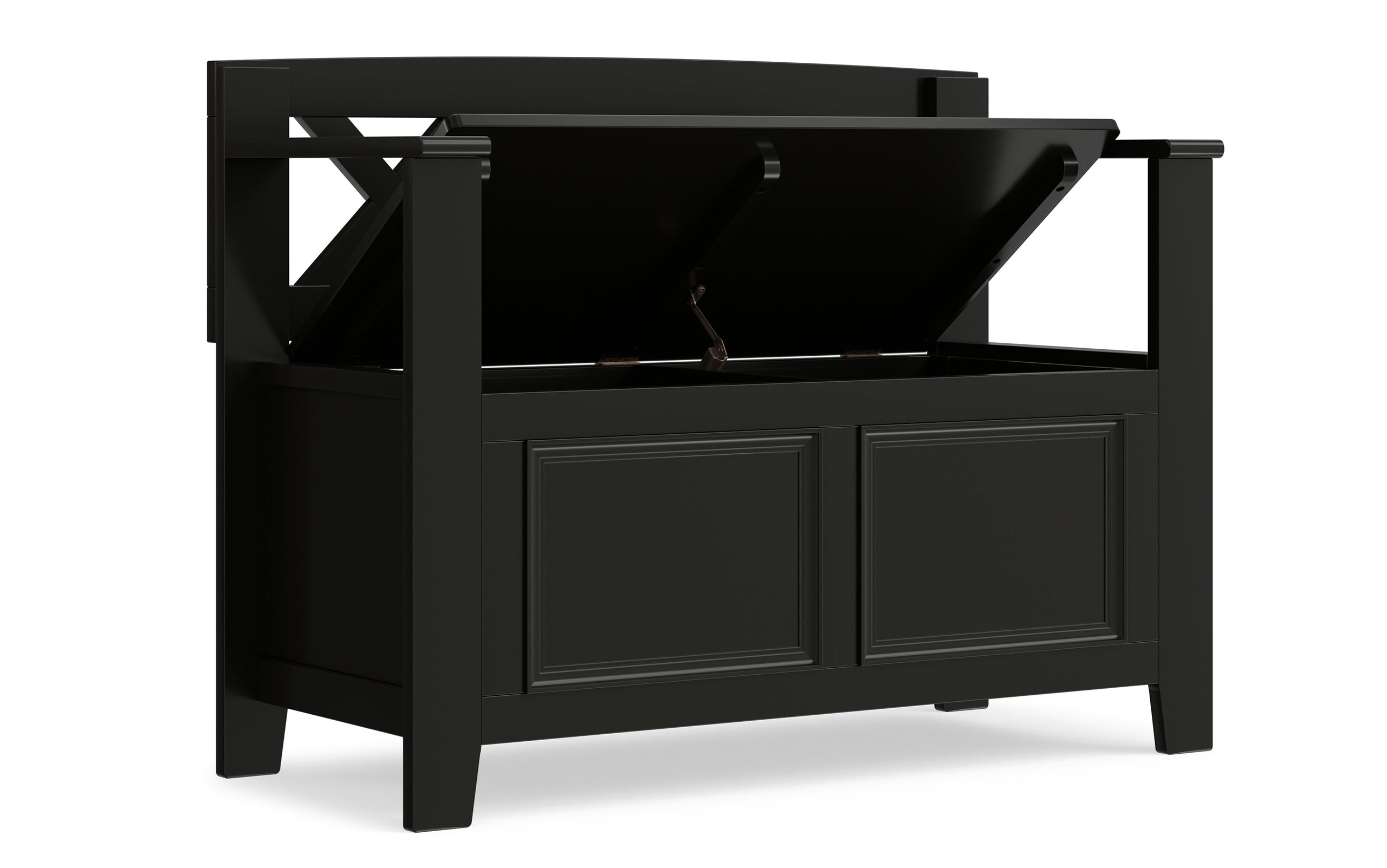 Black | Amherst Small Entryway Storage Bench