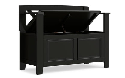 Black | Amherst Small Entryway Storage Bench