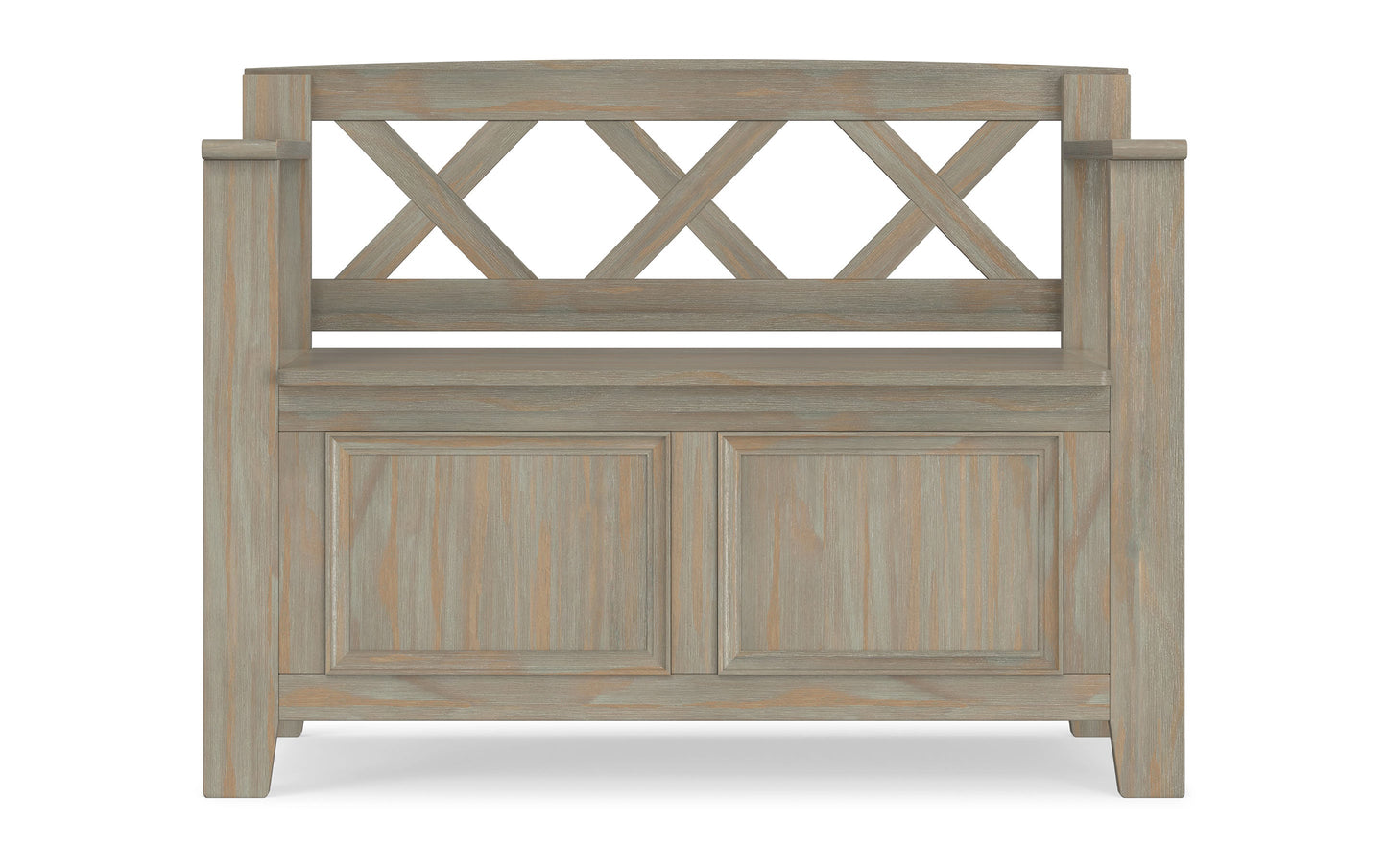 Distressed Grey | Amherst Small Entryway Storage Bench
