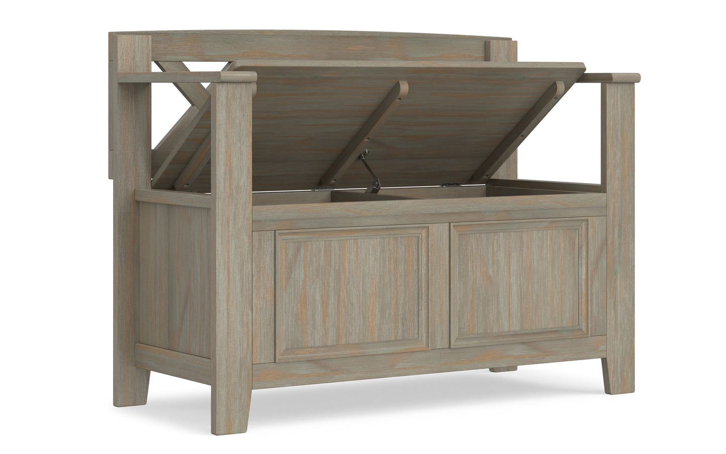 Distressed Grey | Amherst Small Entryway Storage Bench