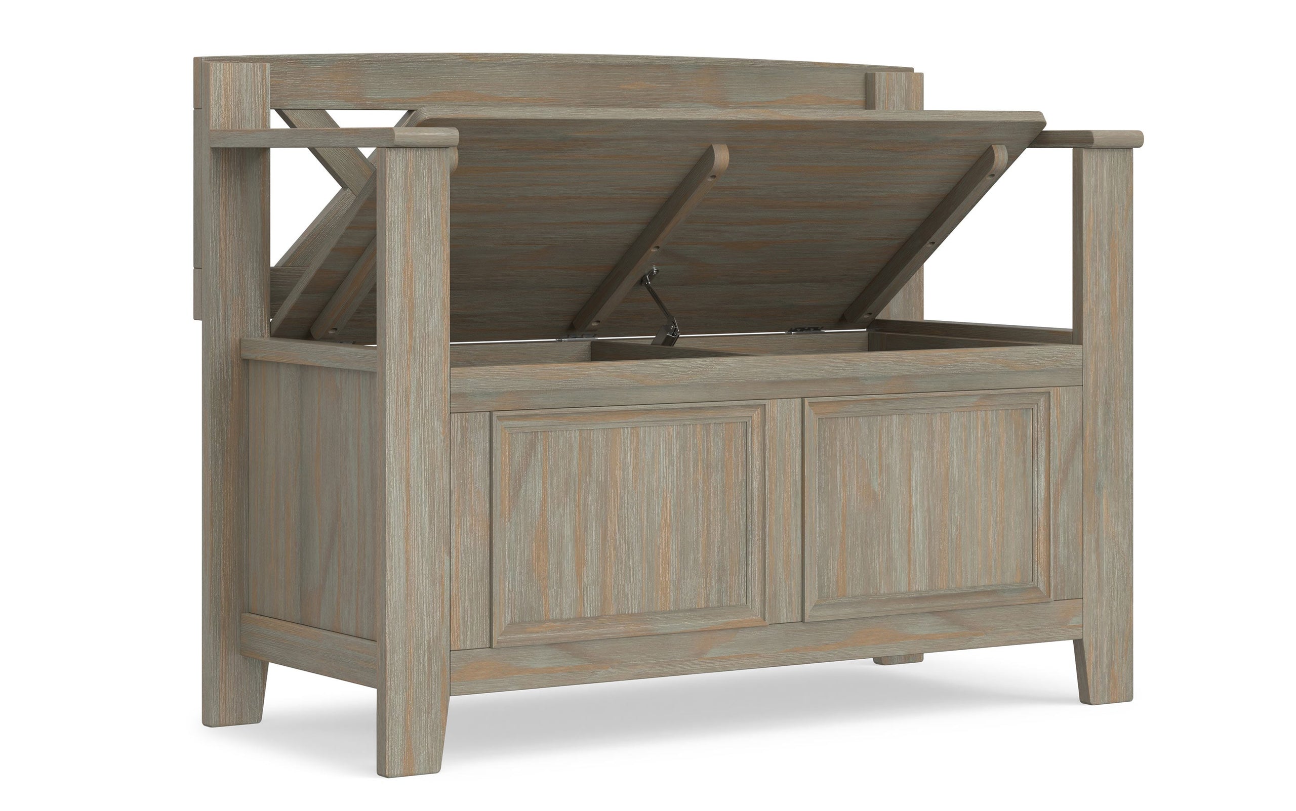 Distressed Grey | Amherst Small Entryway Storage Bench