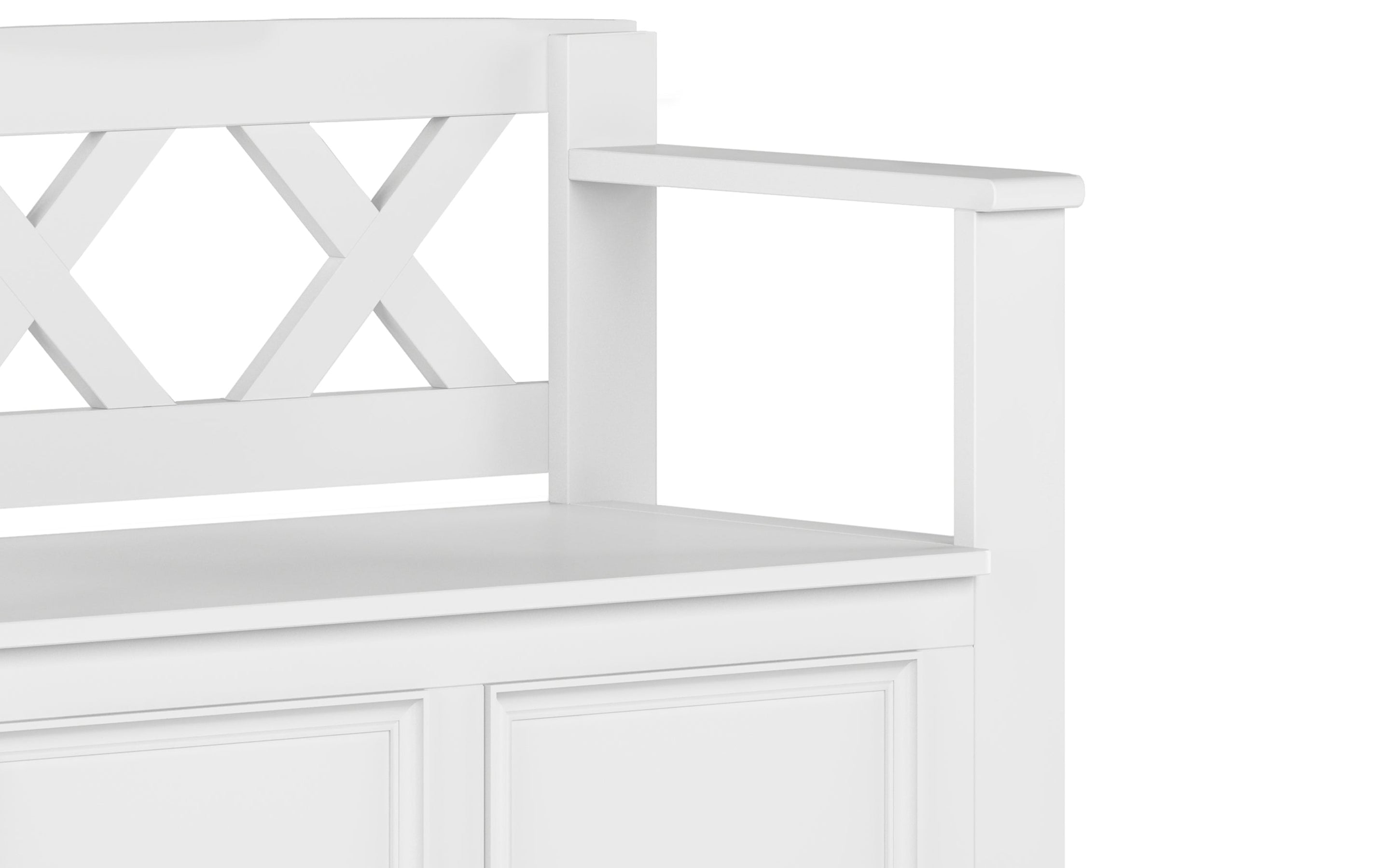 White | Amherst Small Entryway Storage Bench