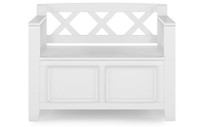 White | Amherst Small Entryway Storage Bench
