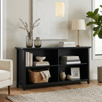 Black | Amherst Low 4 Shelf Bookcase