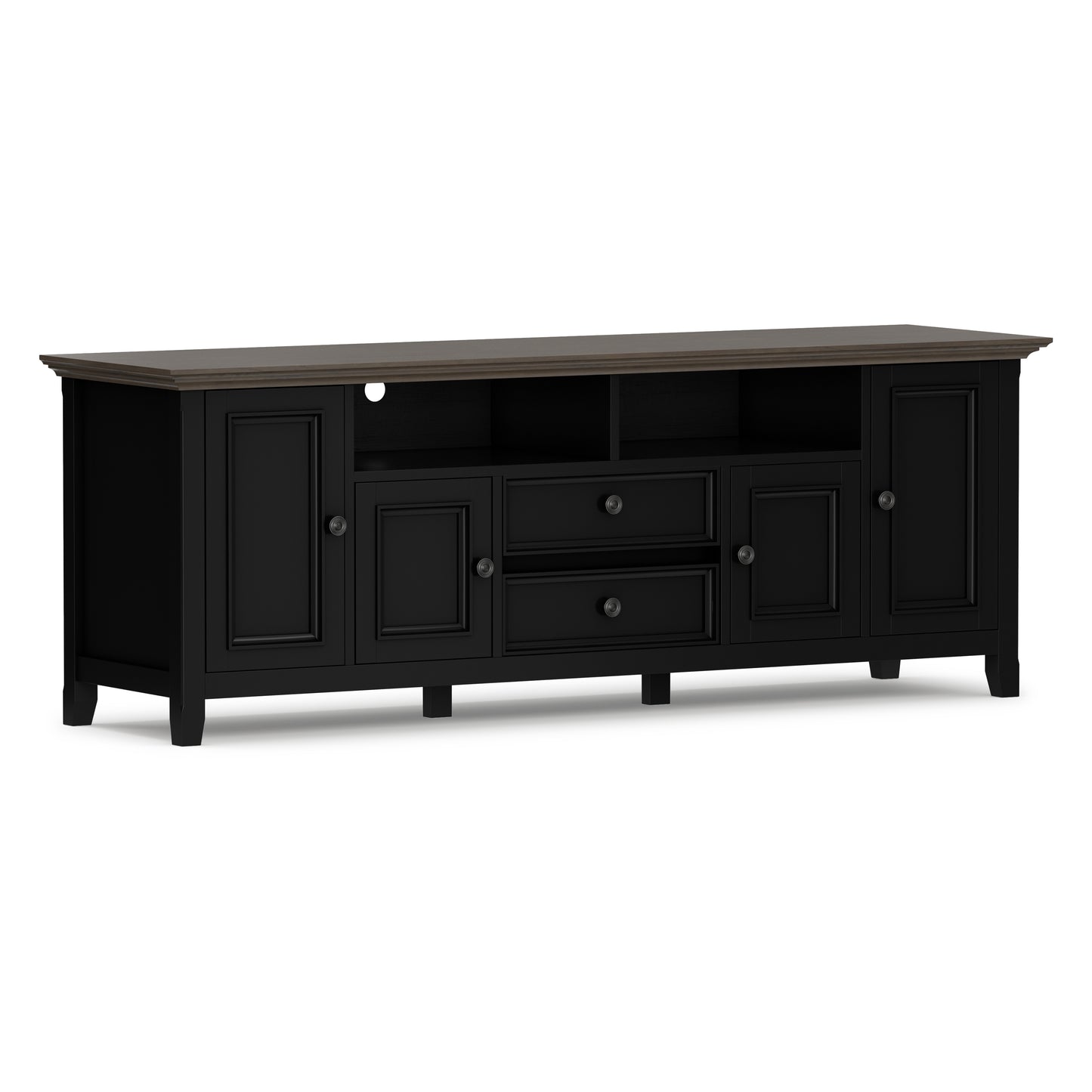 Black/Smoky Brown | Amherst 72 inch Wide TV Media Stand