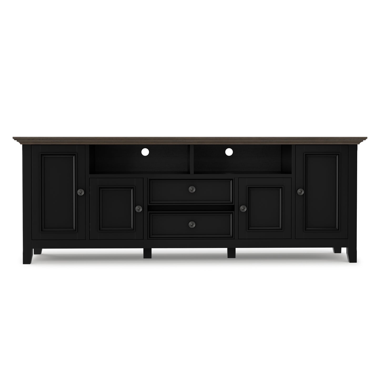 Black/Smoky Brown | Amherst 72 inch Wide TV Media Stand