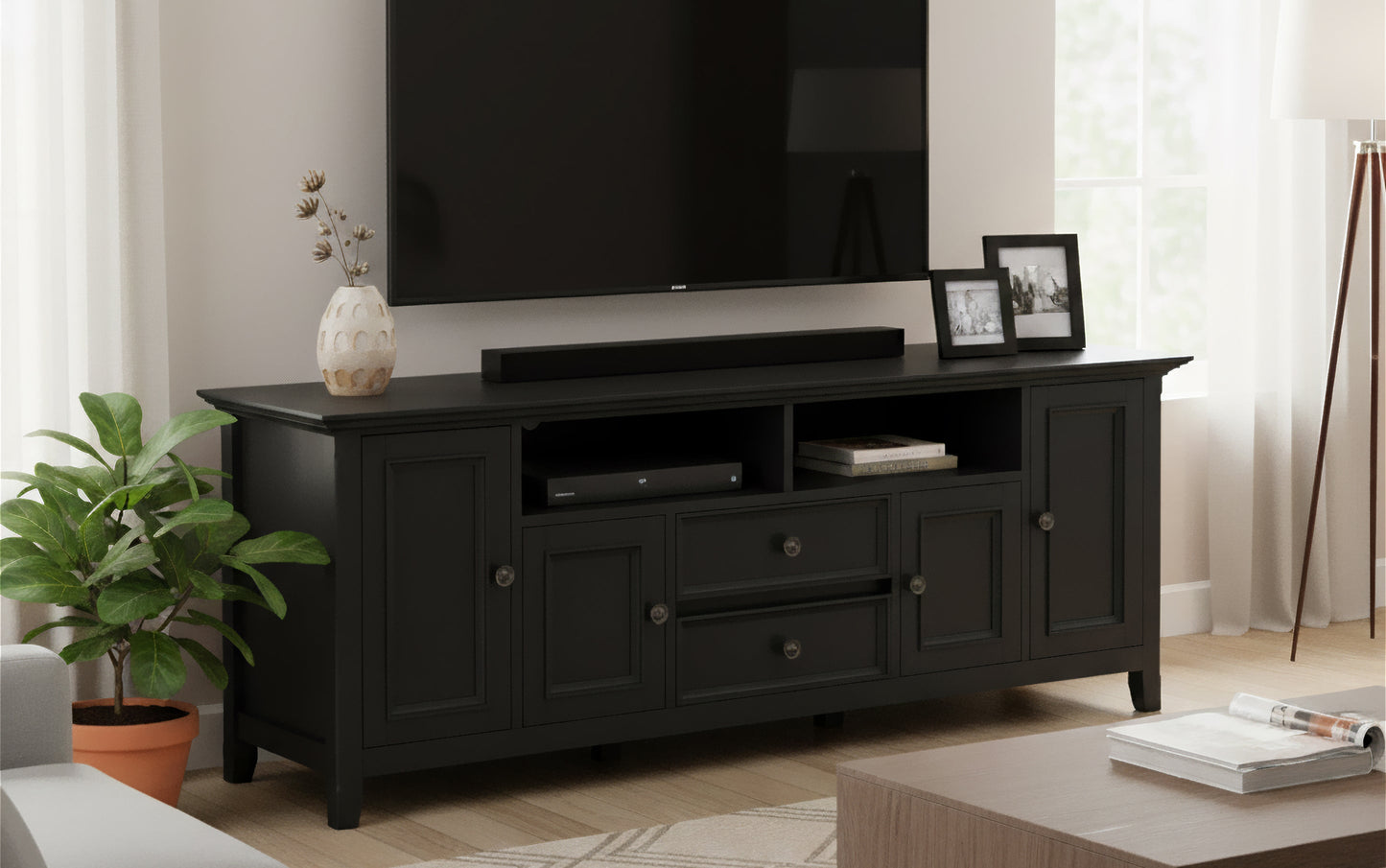 Black | Amherst 72 inch Wide TV Media Stand