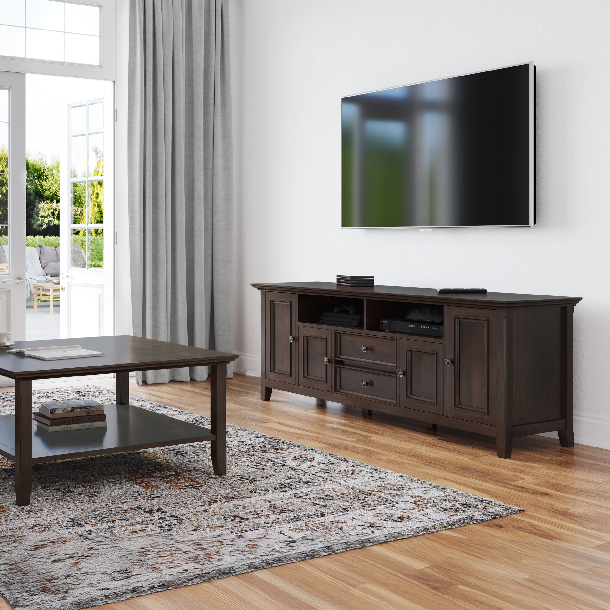 Brunette Brown | Amherst 72 inch Wide TV Media Stand