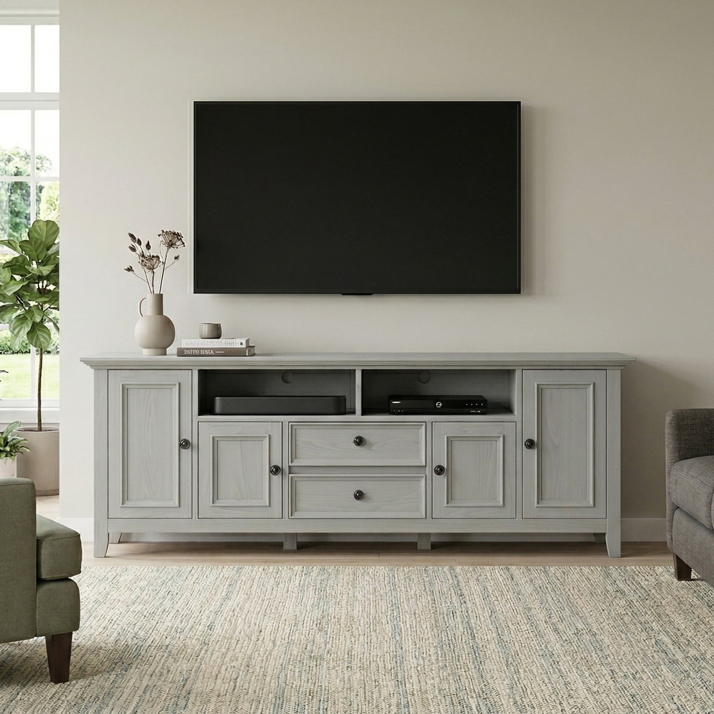 Fog Grey | Amherst 72 inch Wide TV Media Stand