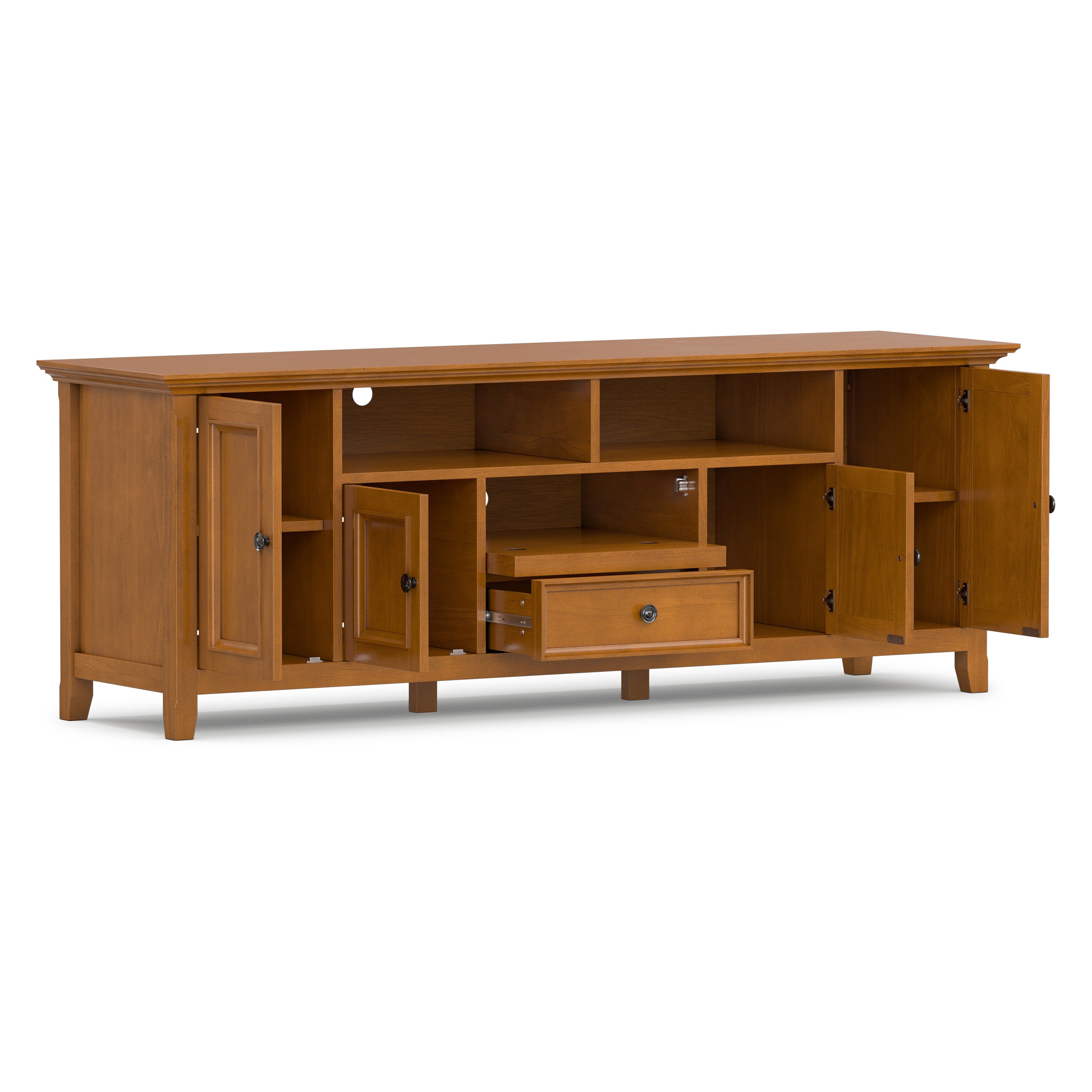 72 Inch Solid Wood TV Stand | Amherst Wide TV Media Stand – Simpli