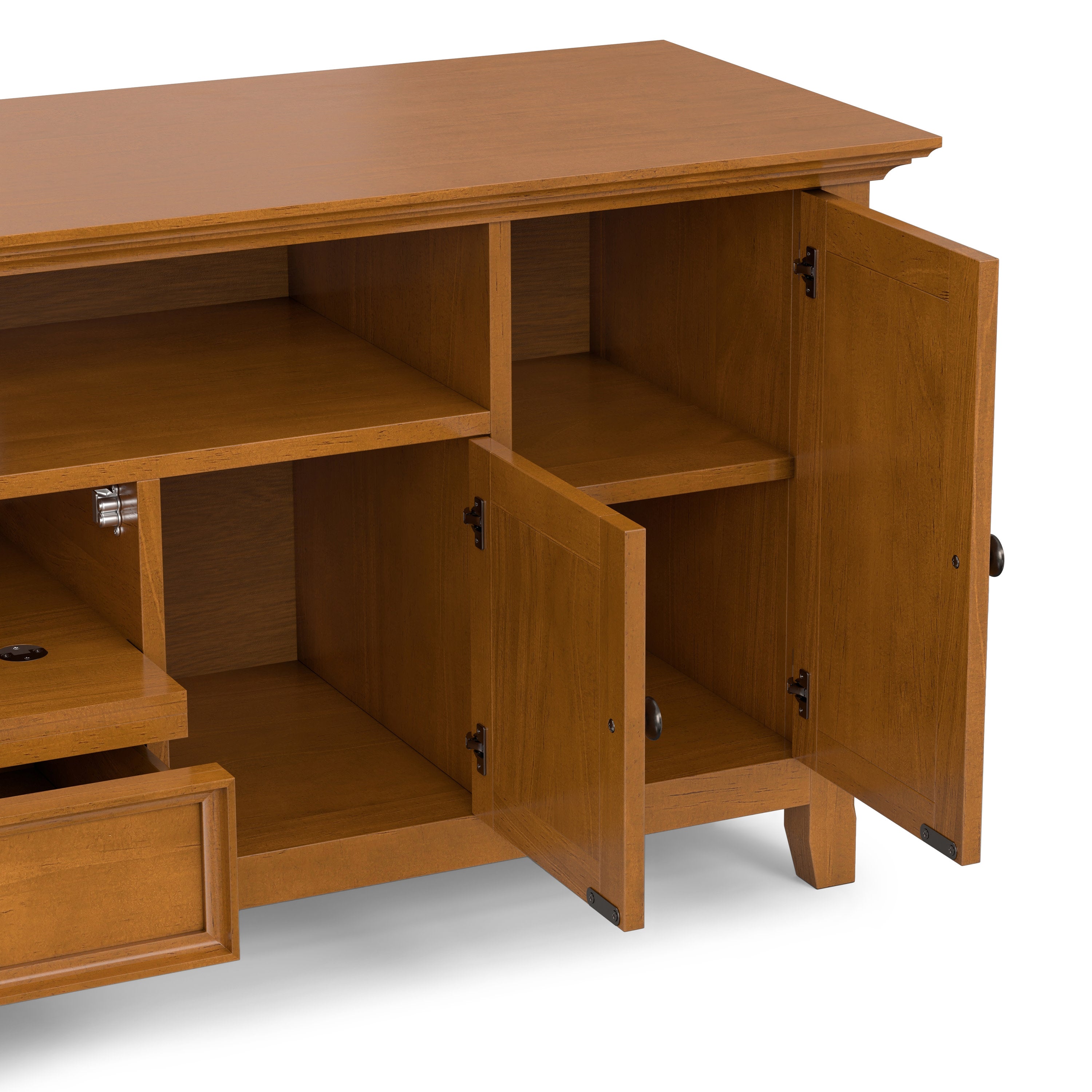 72 Inch Solid Wood TV Stand | Amherst Wide TV Media Stand – Simpli