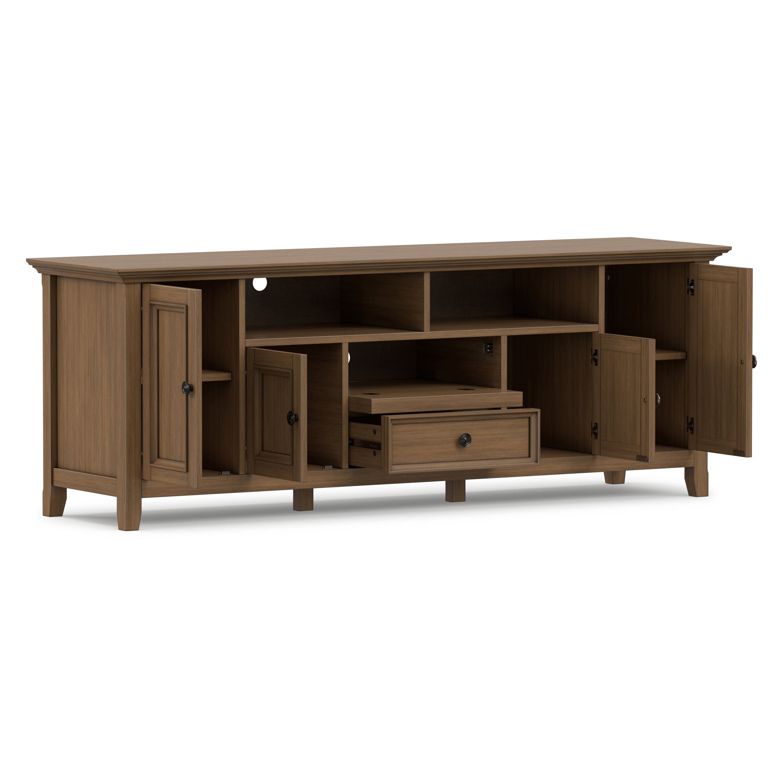 Rustic Natural Aged Brown | Amherst 72 inch Wide TV Media Stand