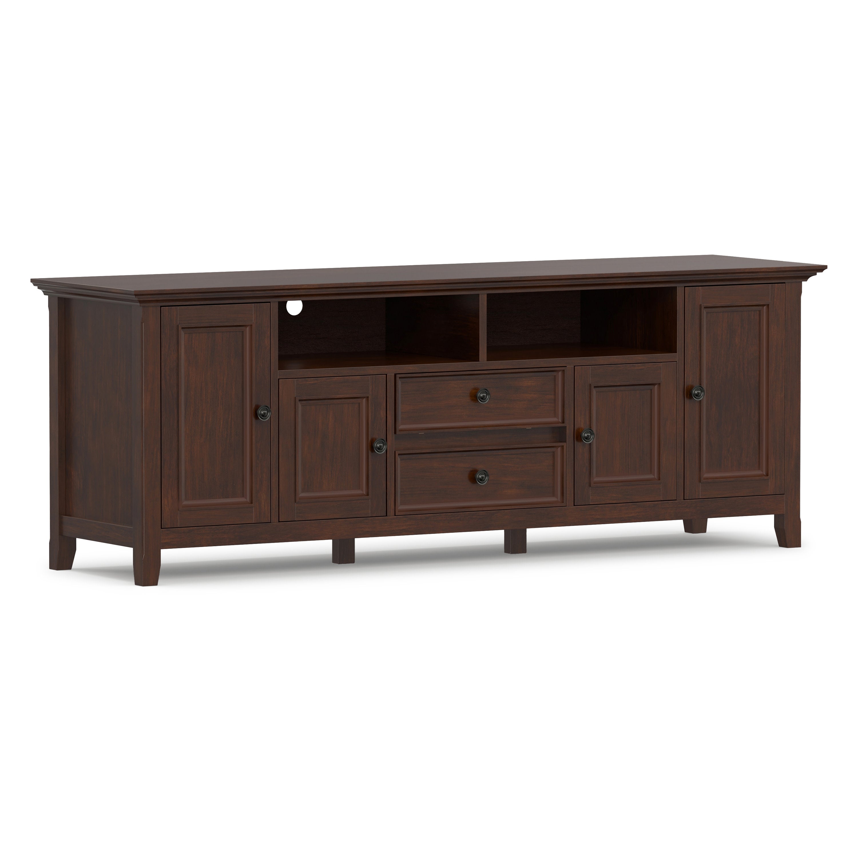 72 Inch Solid Wood TV Stand | Amherst Wide TV Media Stand – Simpli
