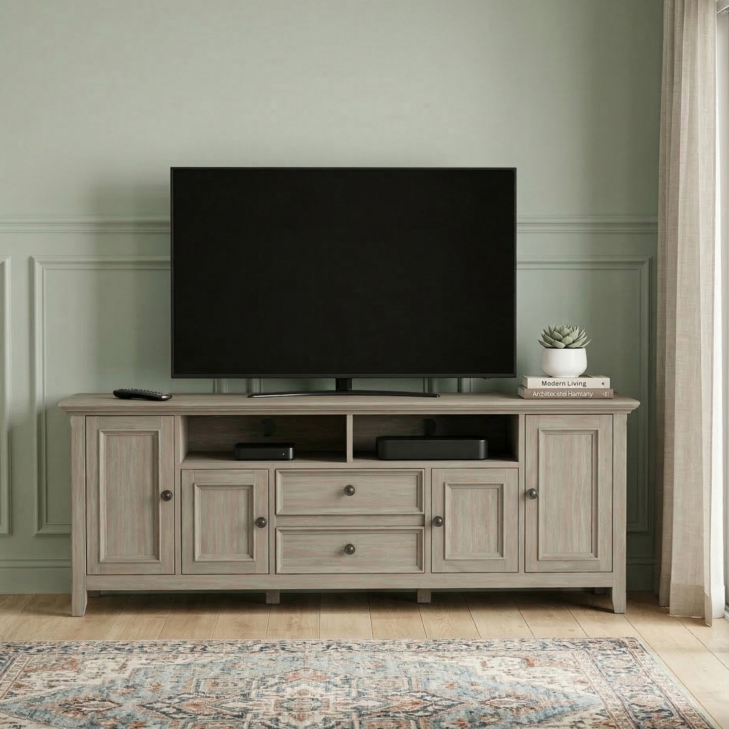 Distressed Grey | Amherst 72 inch Wide TV Media Stand