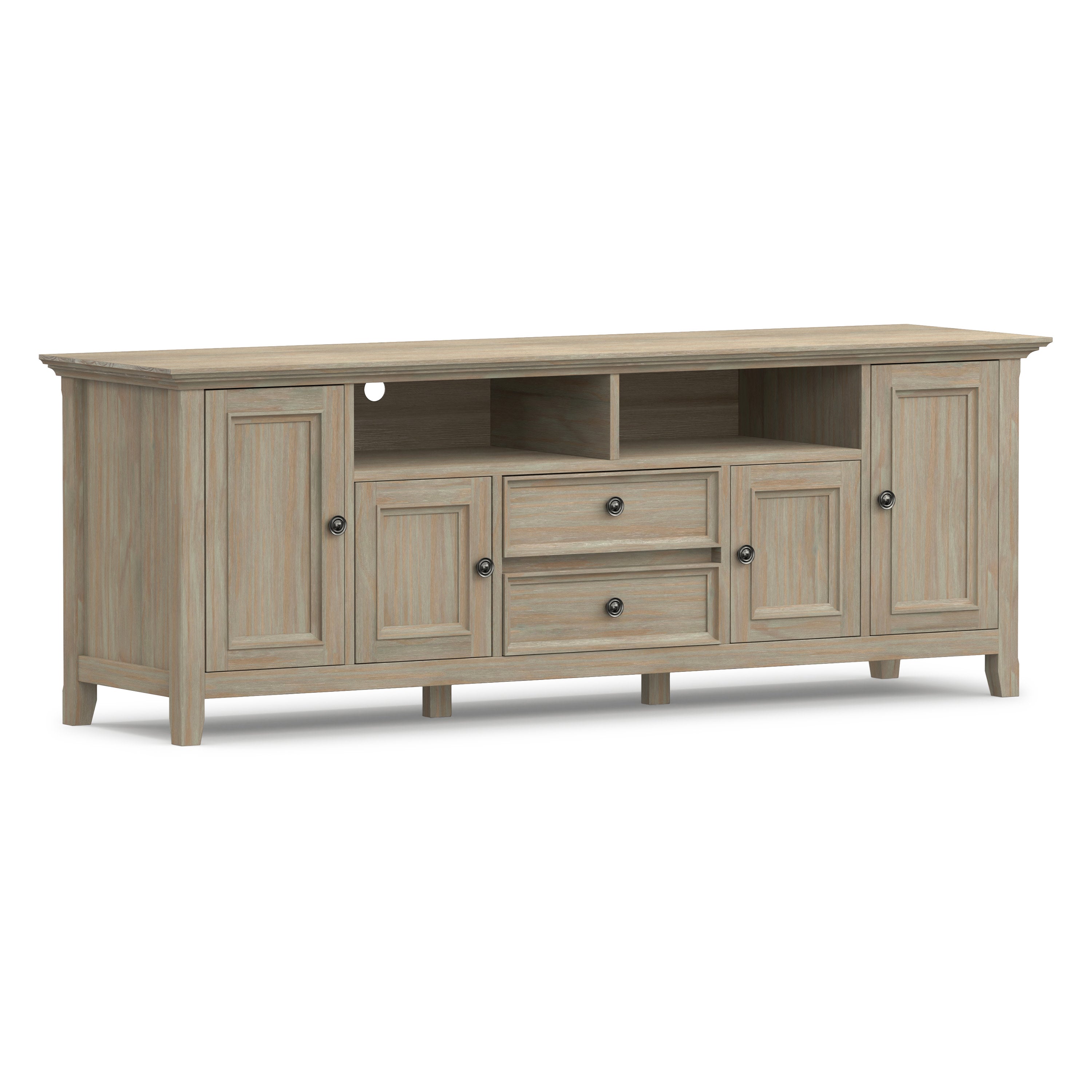 72 Inch Solid Wood TV Stand | Amherst Wide TV Media Stand – Simpli