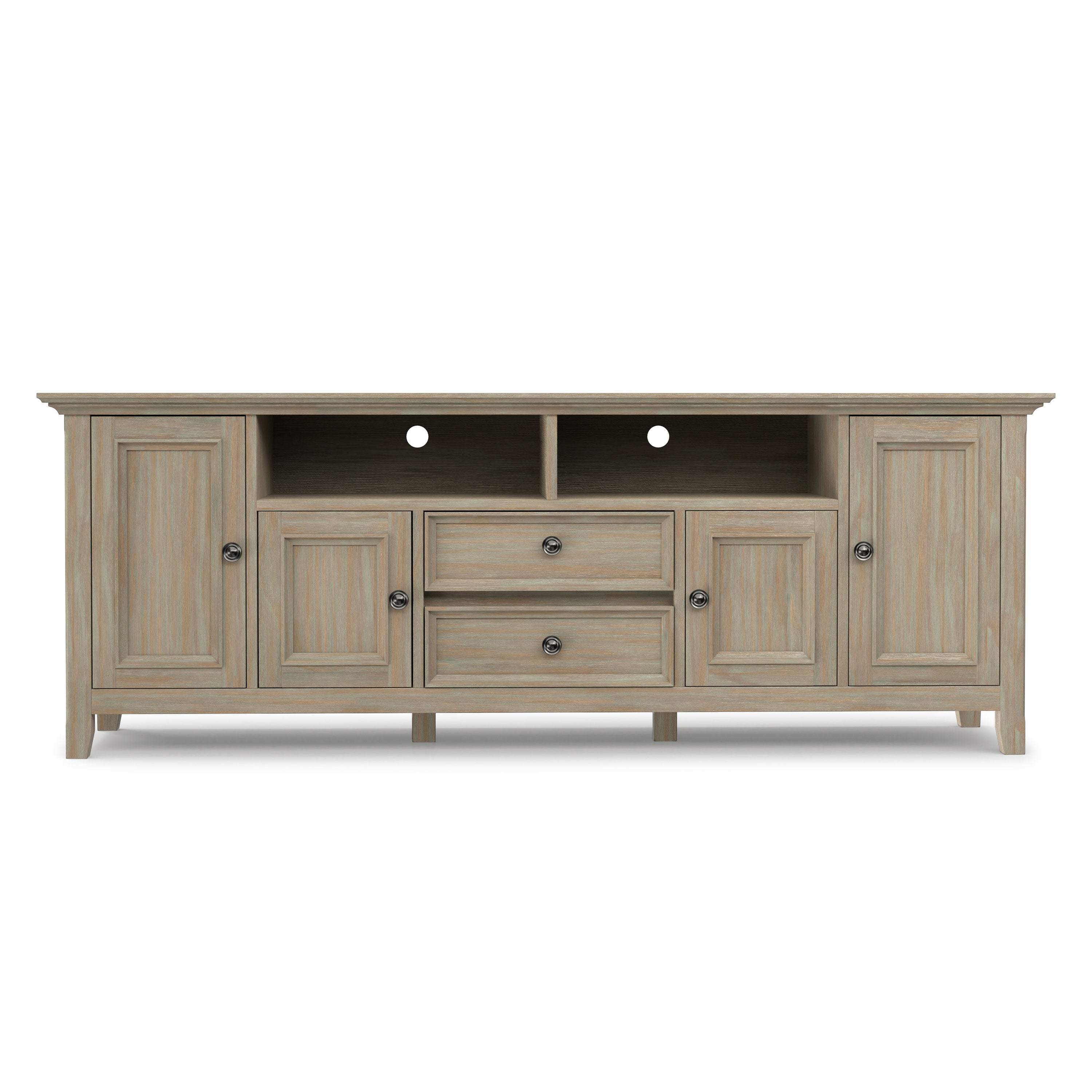 72 Inch Solid Wood TV Stand | Amherst Wide TV Media Stand – Simpli