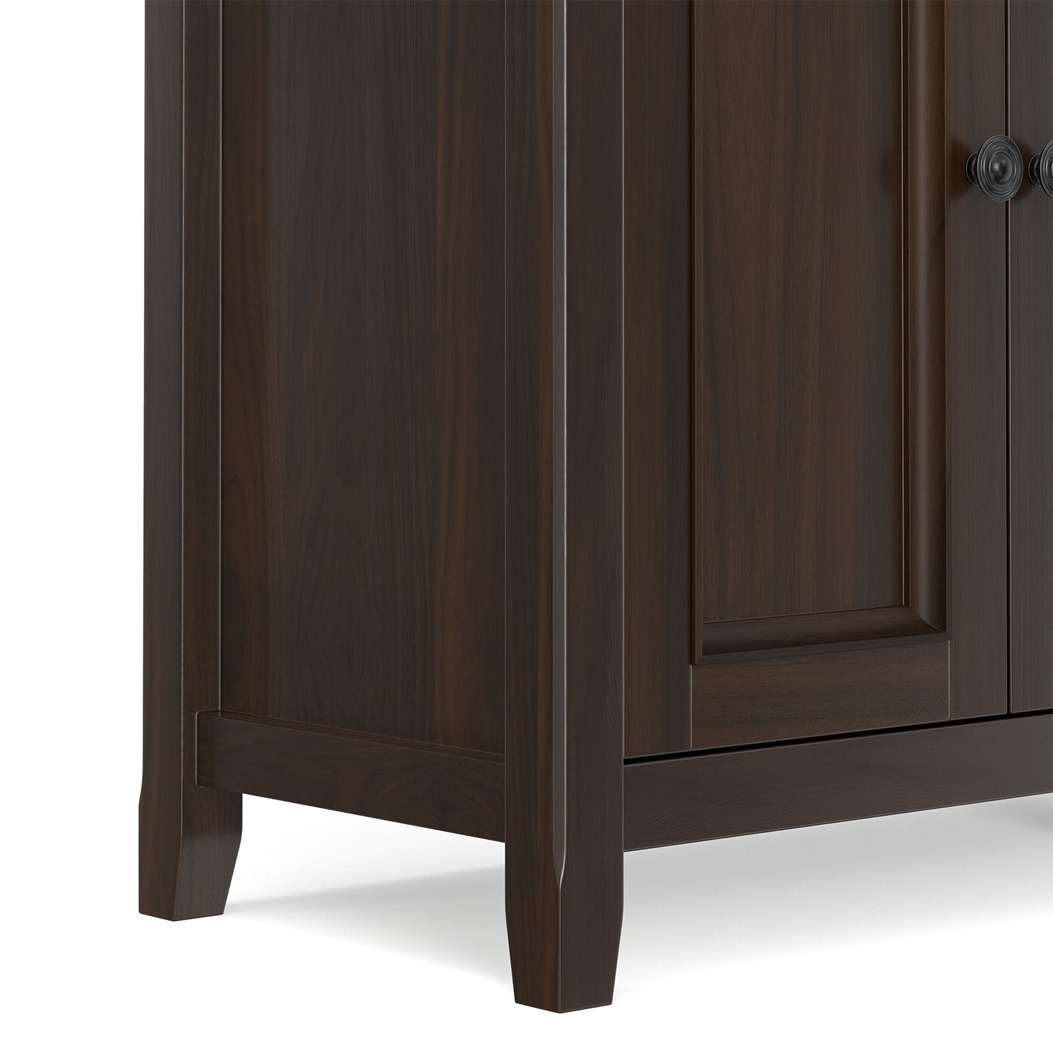 Amherst 84 inch Wide Solid Wood TV Stand in Brunette Brown/Bronze