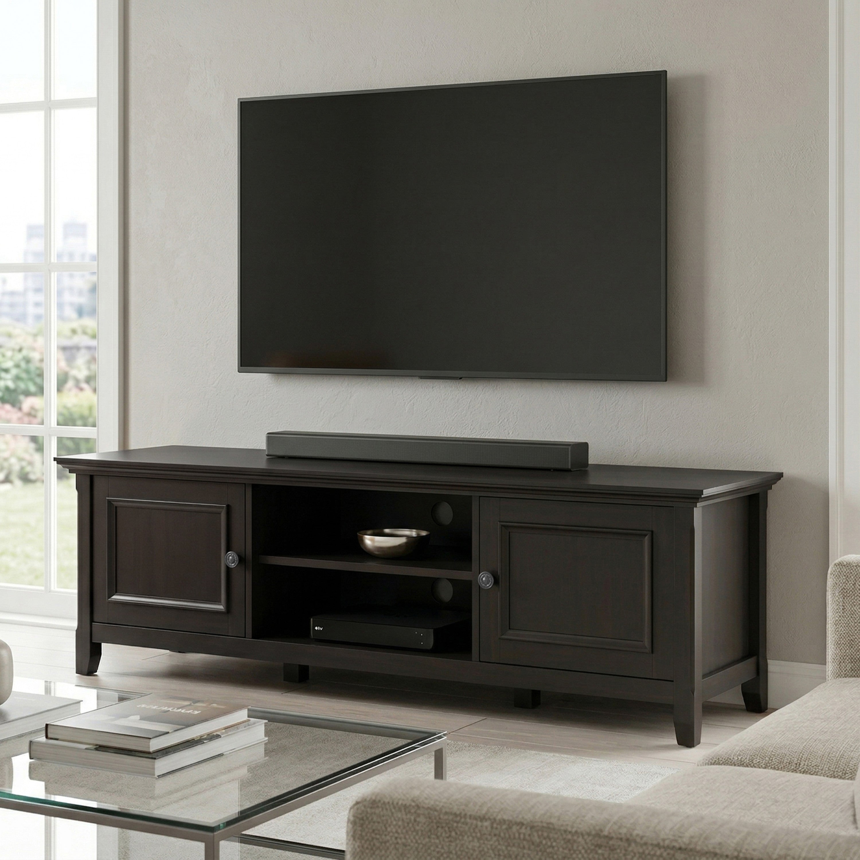 72 Inch TV Stand | Amherst Low Profile Media Console – Simpli Home