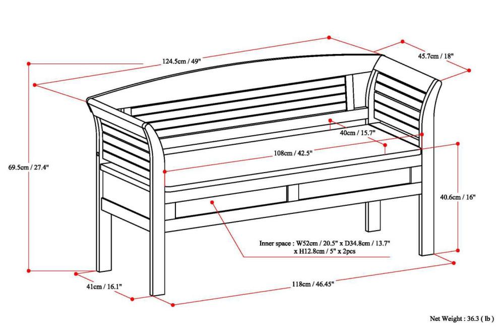 White | Arlington Entryway Bench