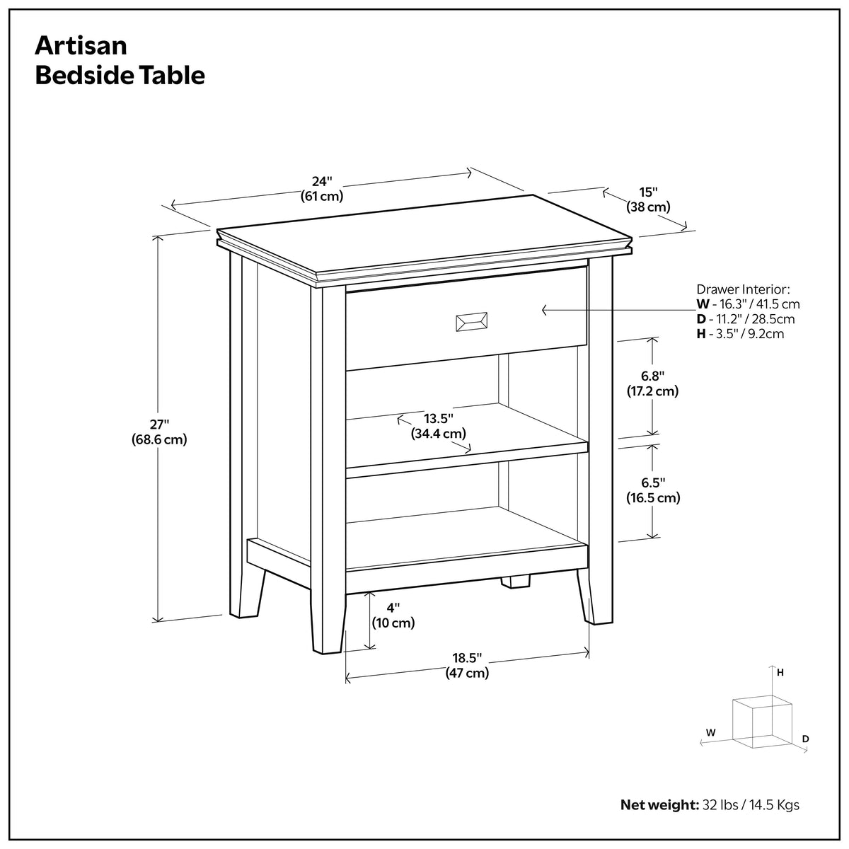 White | Artisan Nightstand