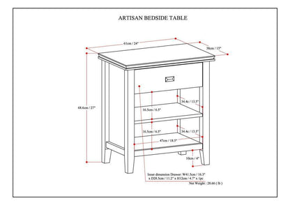 Warm Walnut Brown | Artisan Bedside Table