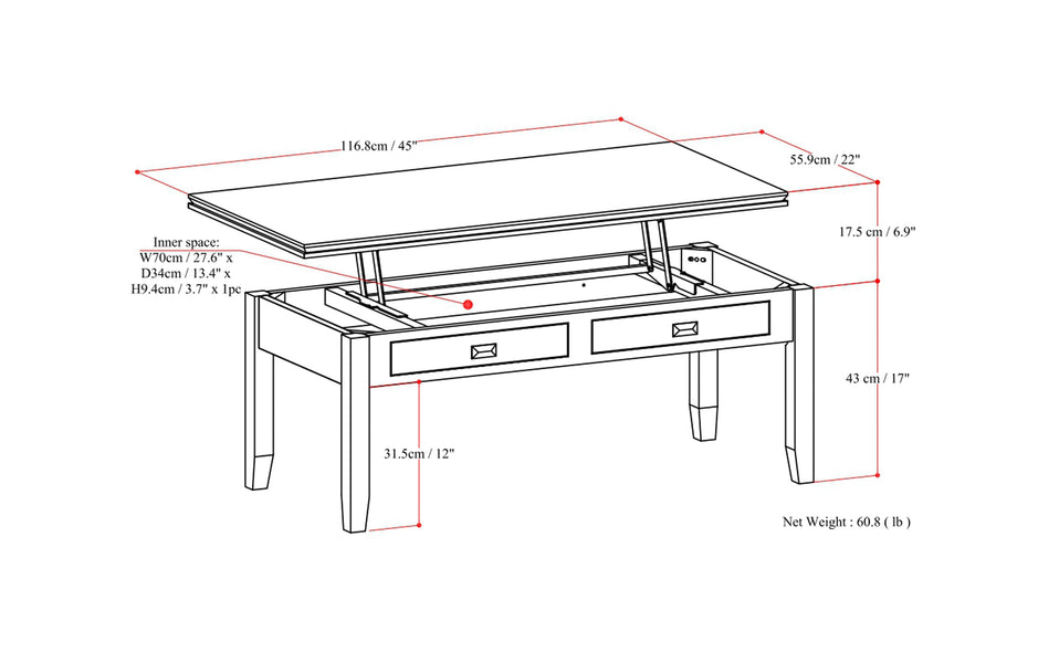 Artisan Lift Top Coffee Table